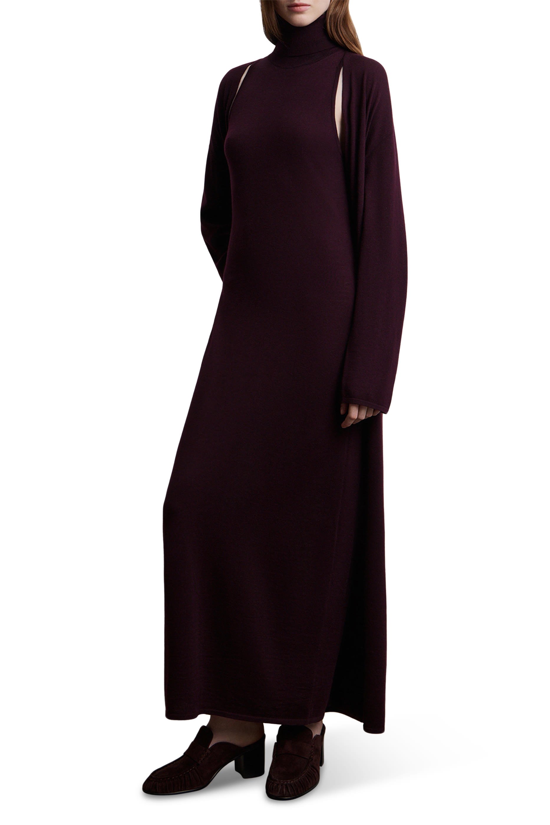 Merino-Silk Turtleneck Dress