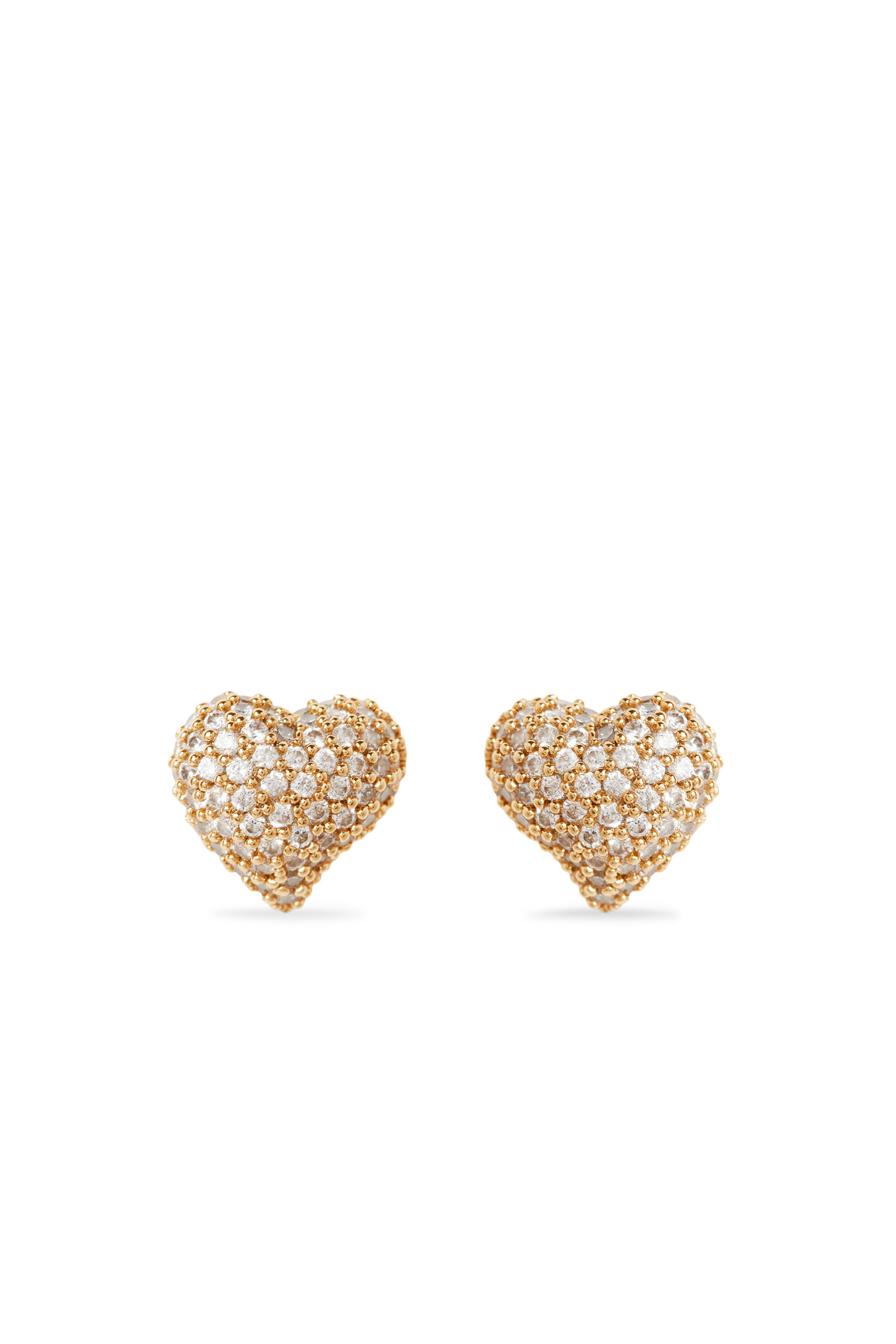 Amour Pav&eacute; Earrings, Plated Alloy & Cubic Zirconia