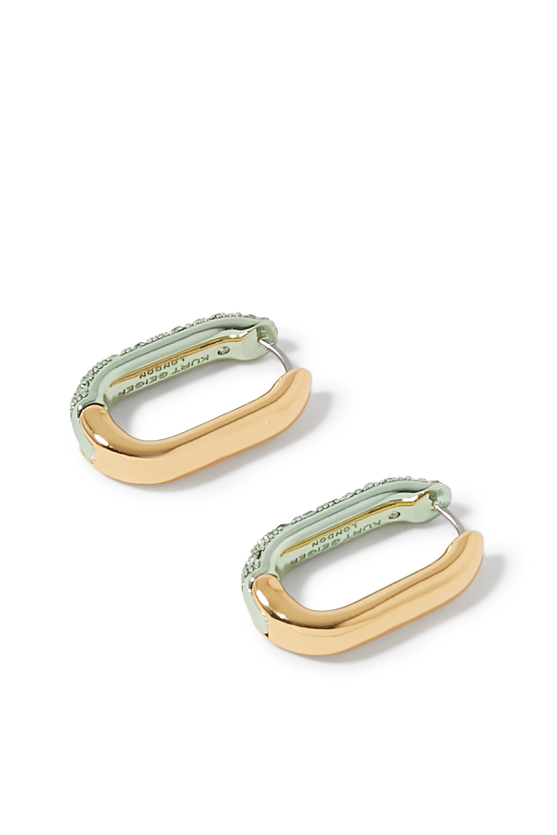 Pave Hoop Earrings, Metal