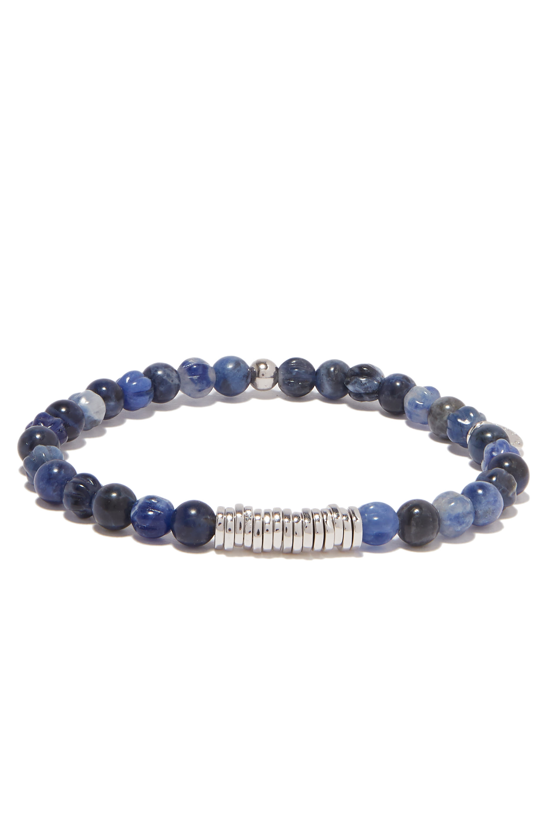 Beads And Silver Discs Bracelet