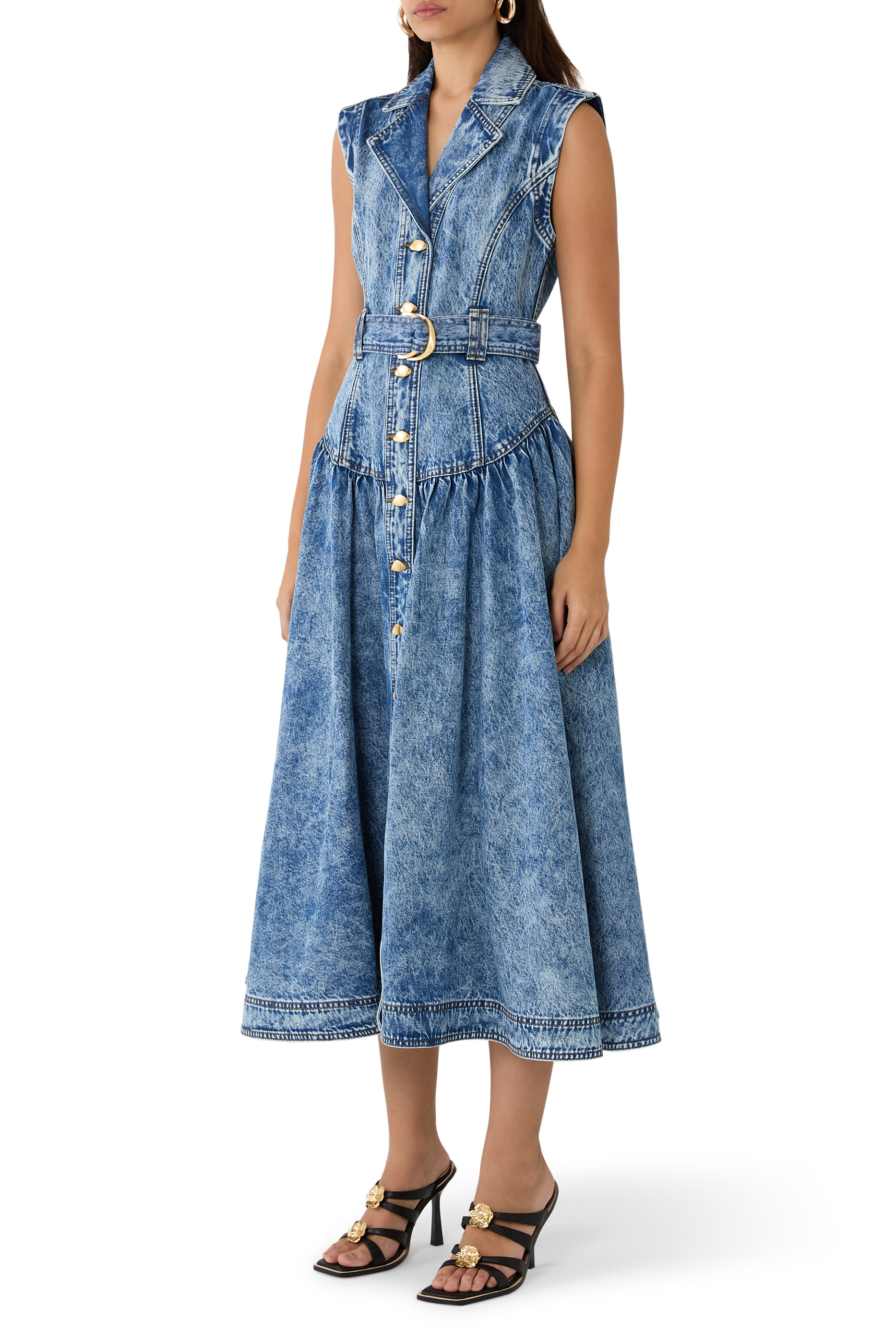 Angelina Belted Midi Dress