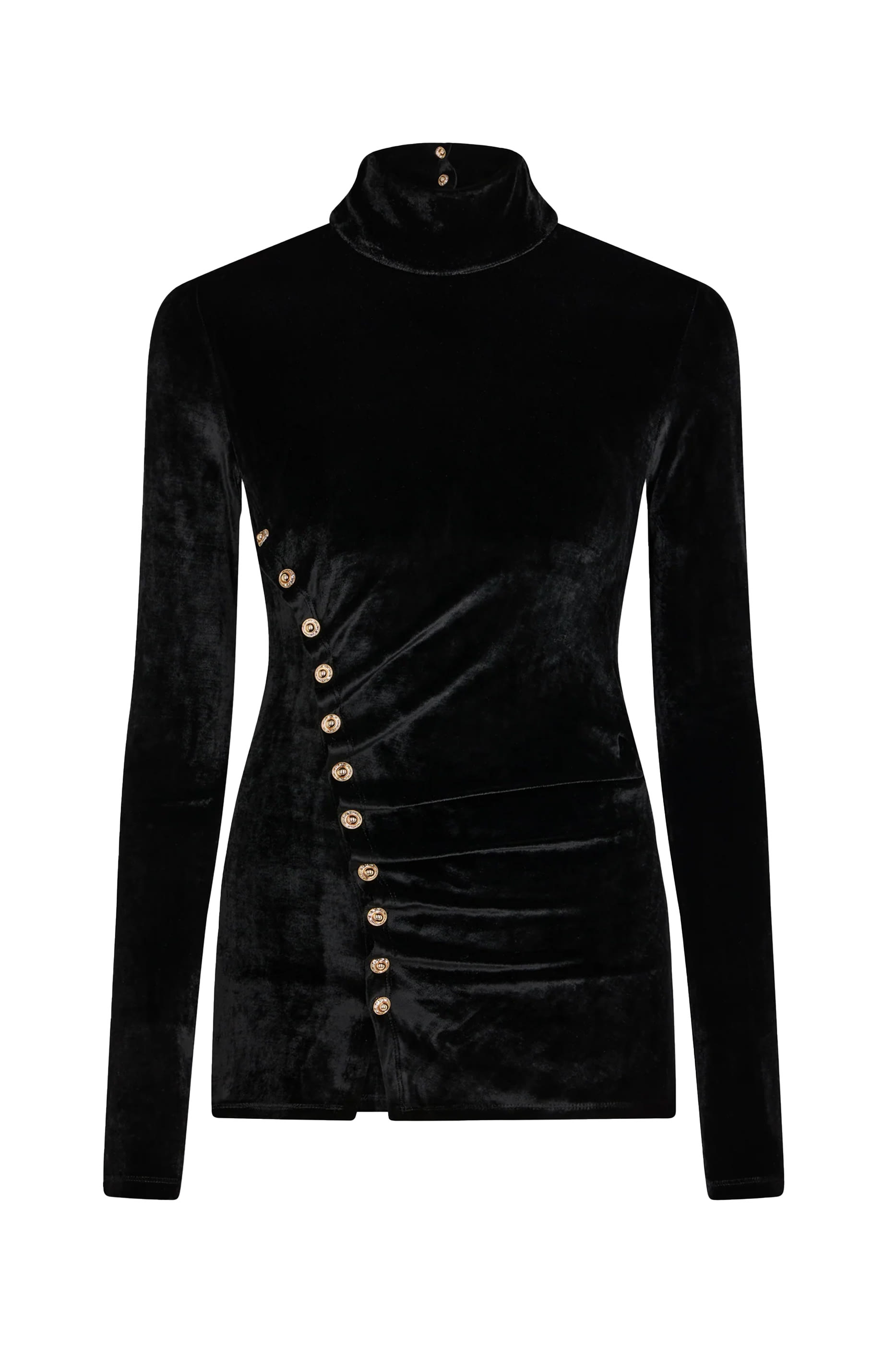 Long Sleeves Velvet Drape Top