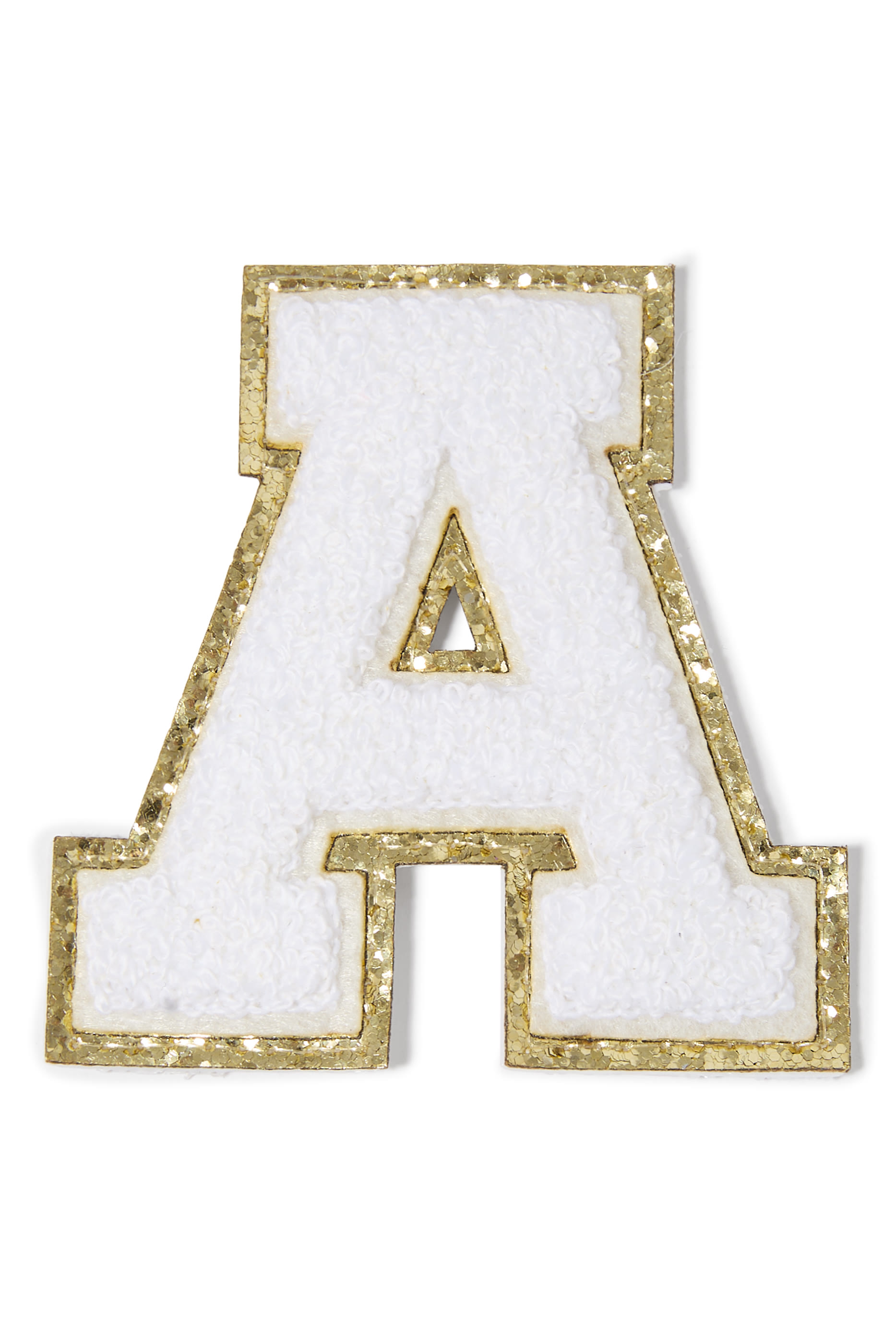 Kids Chenille Sparkle Letter A Patch