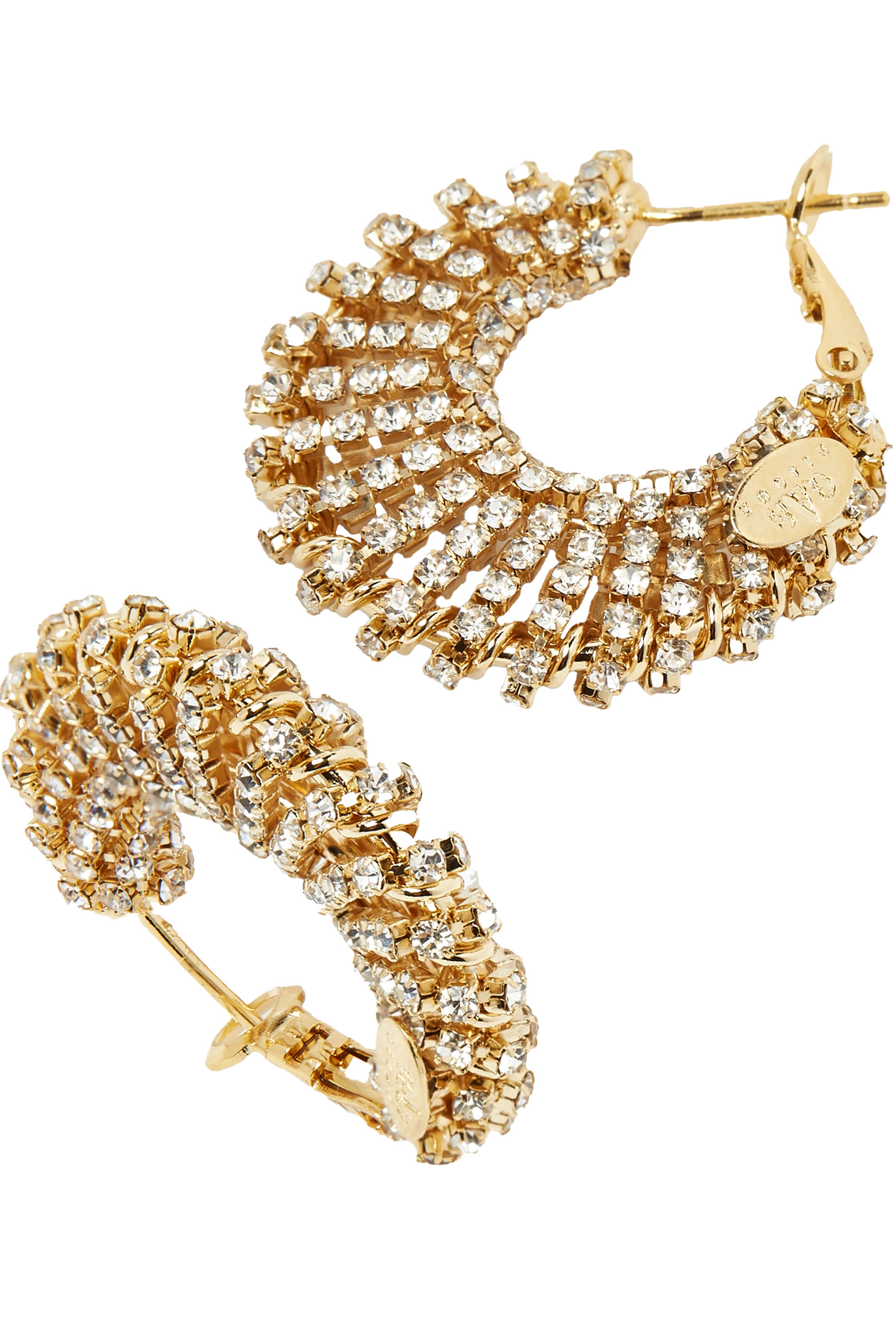 Izzia Earrings, Gold-Plated Metal with Crystal