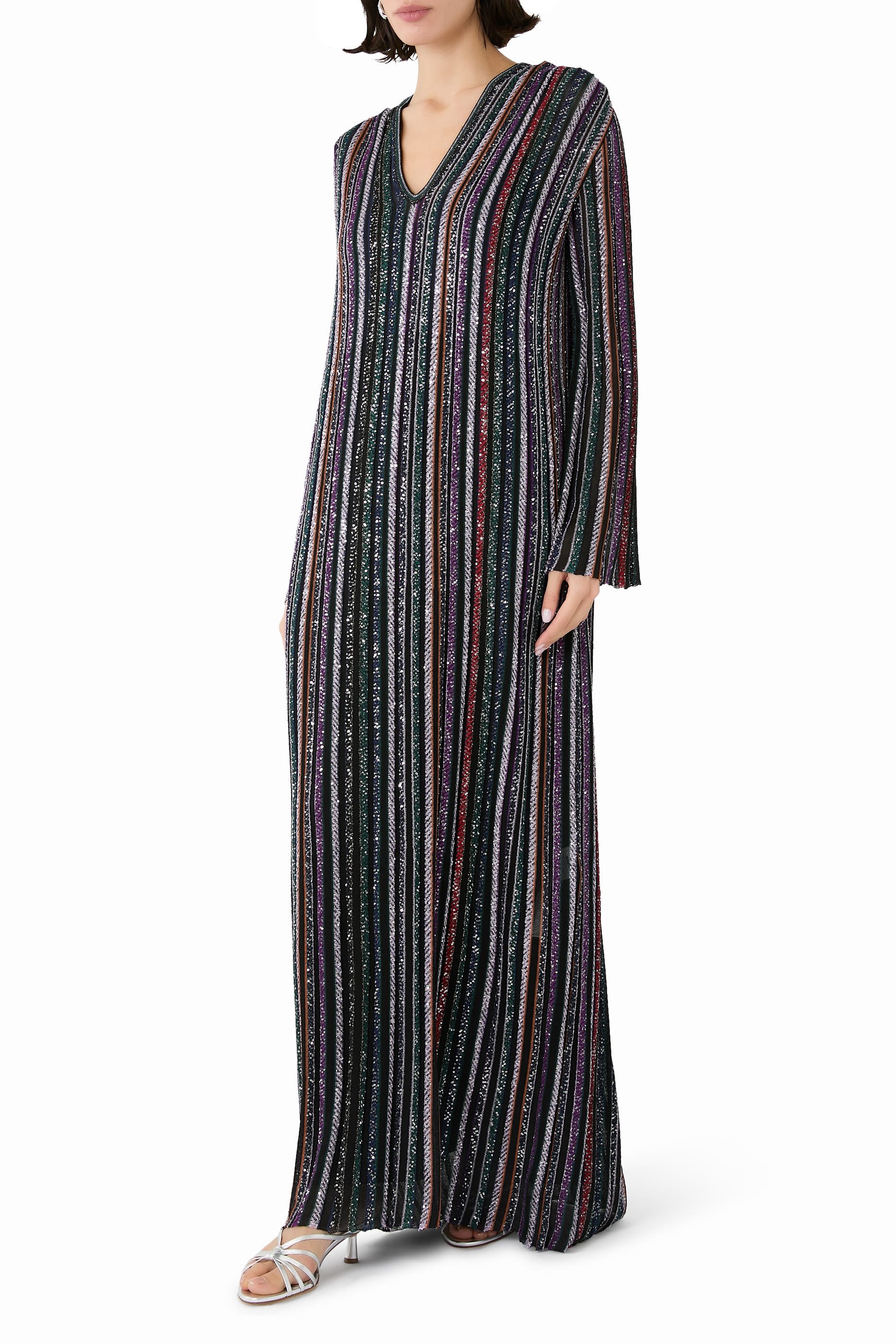 Striped Partial Long Dress