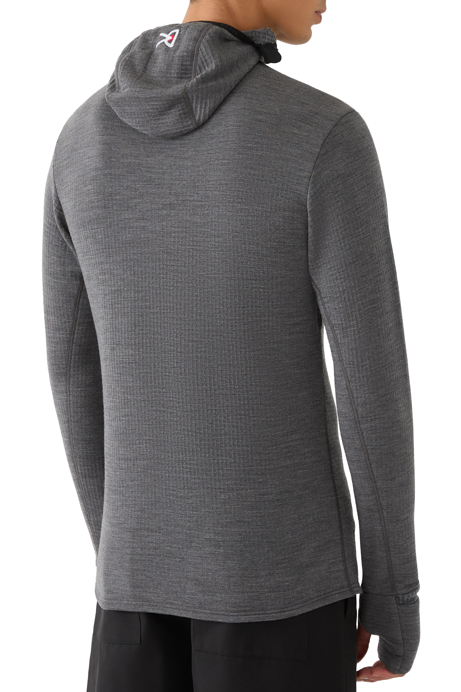 Hooded Merino Grid Fleece