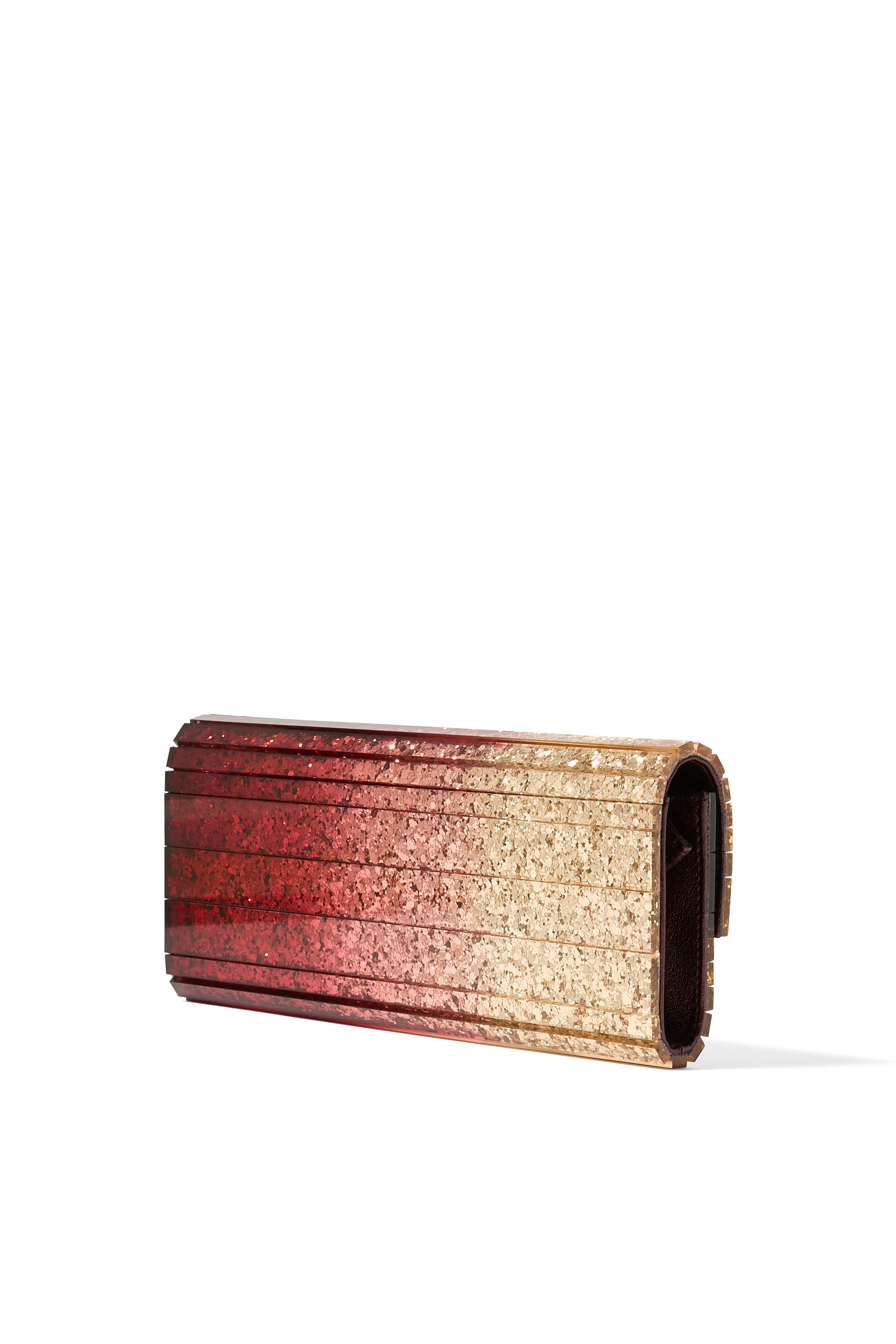 Sweetie Metallic D&eacute;grad&eacute; Glitter Plexi Clutch Bag