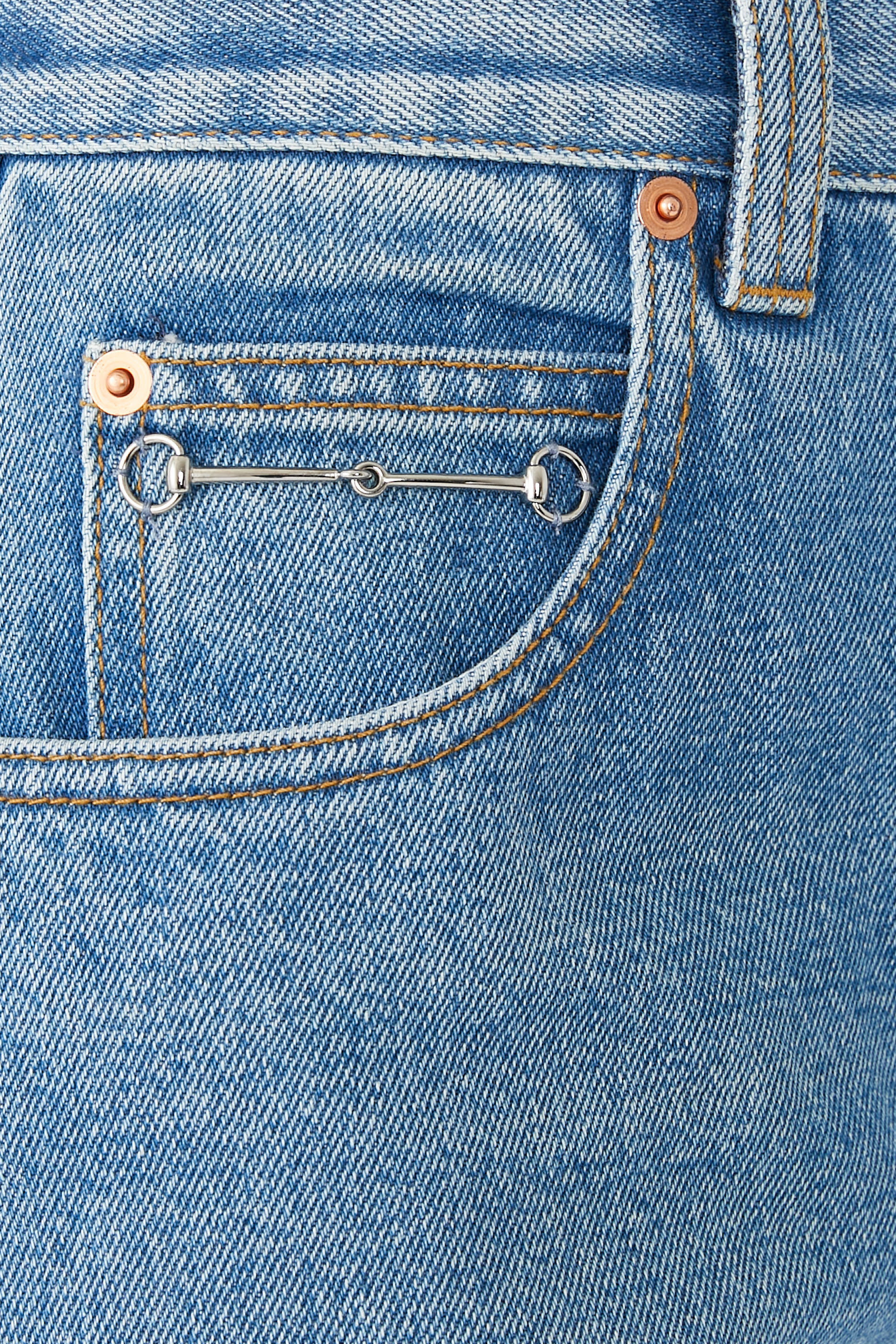 Horsebit Wide-Leg Flared Jeans