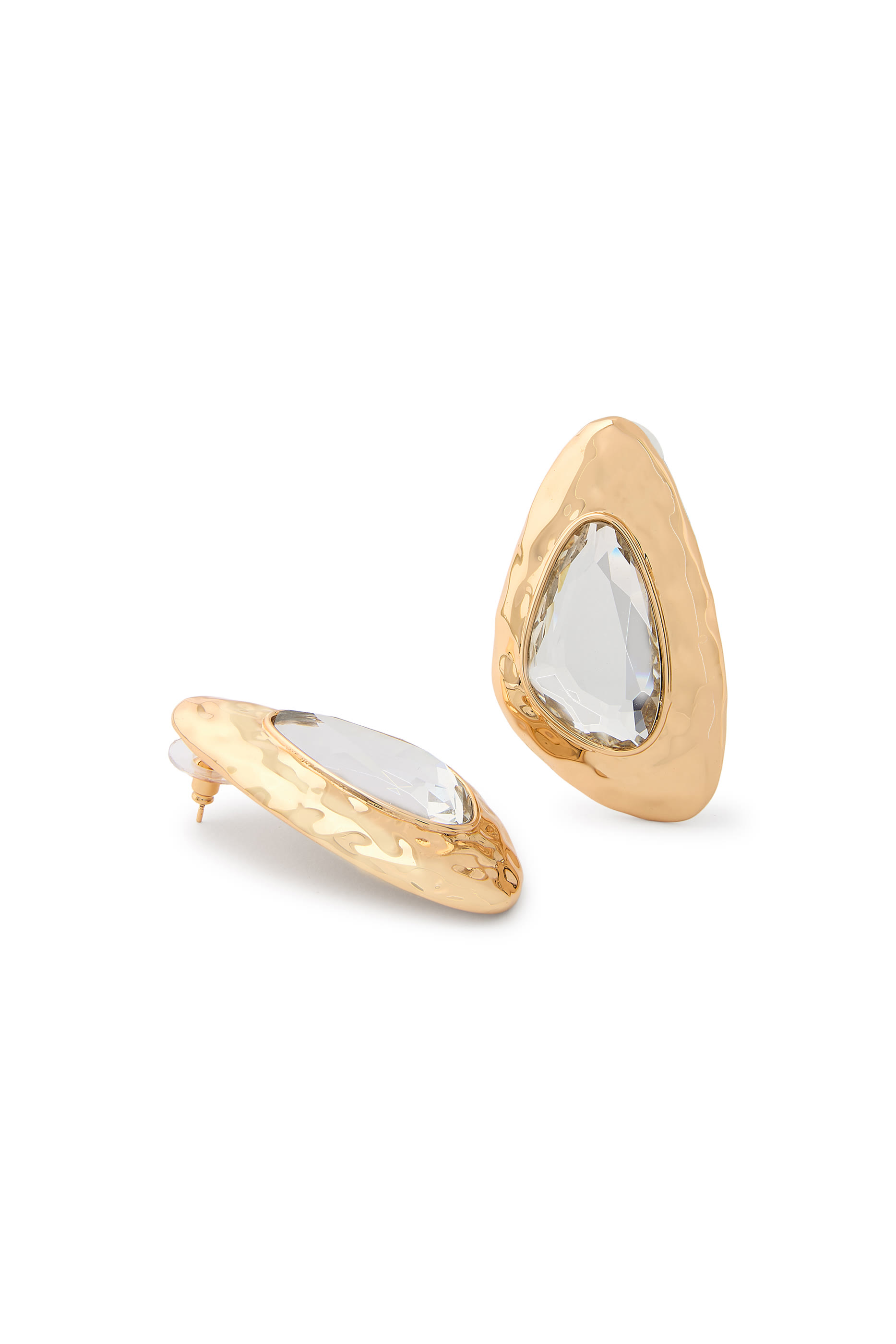 Hammered Crystal Earrings