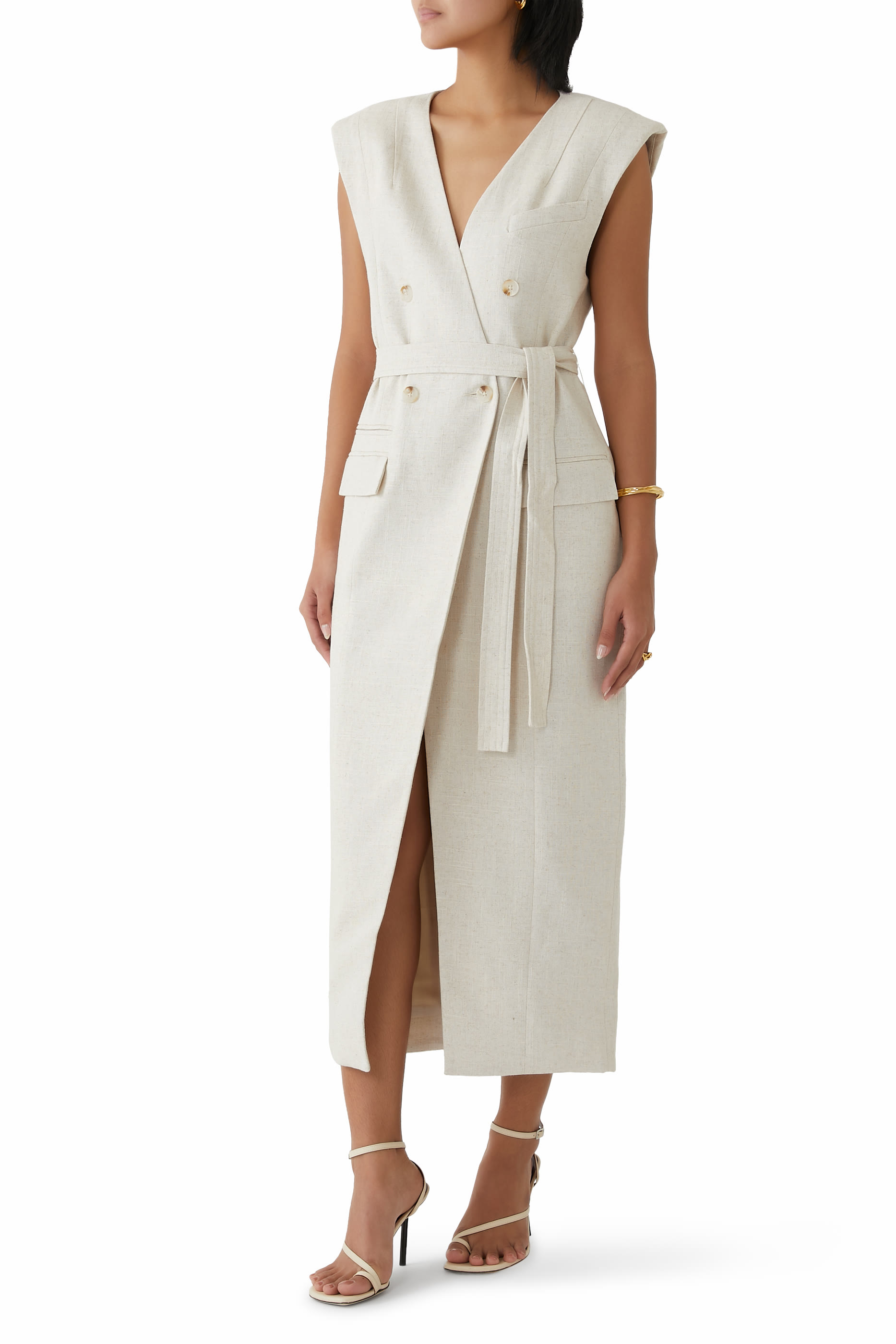 Newman Sleeveless Blazer Midi Dress
