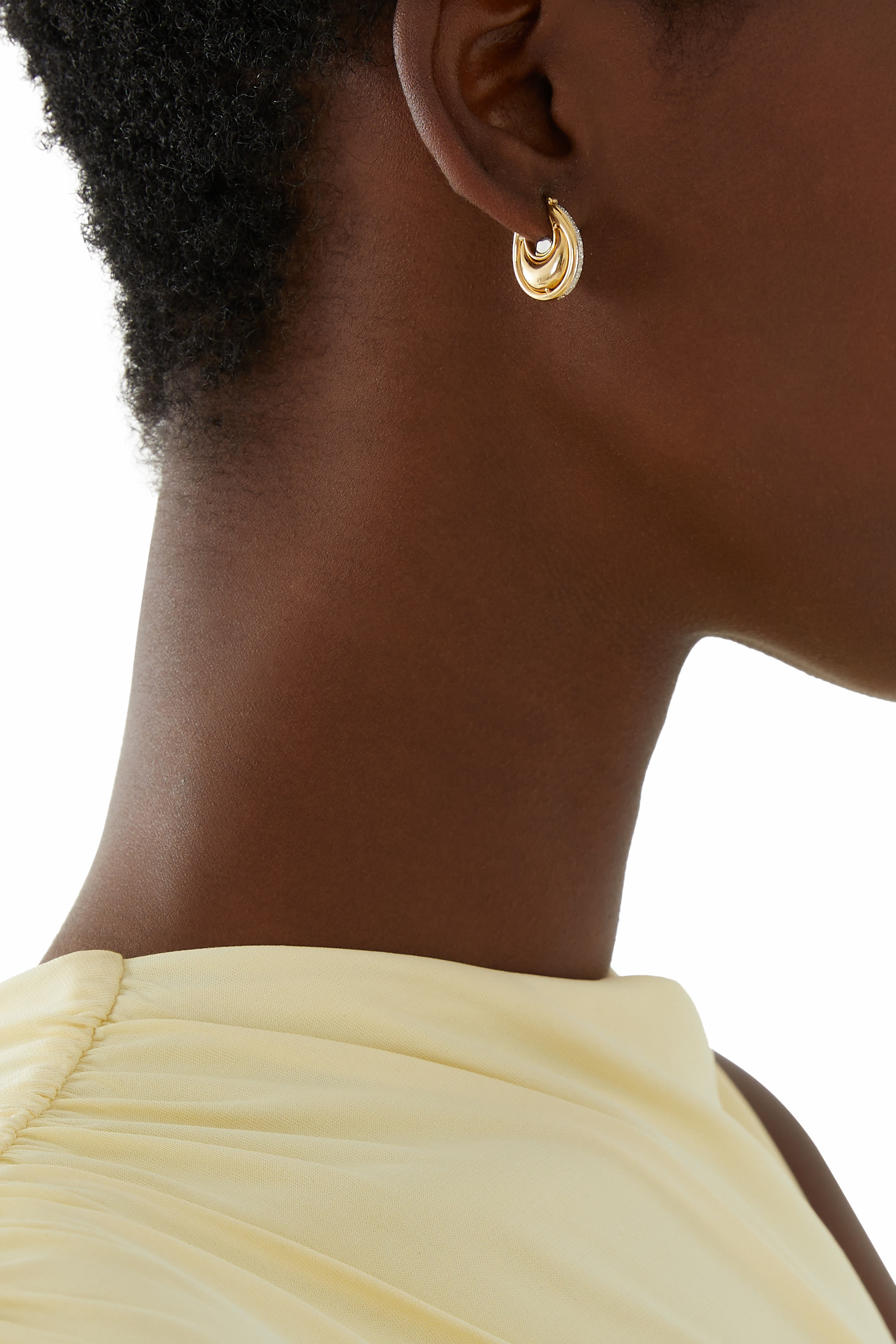 Diana Small Earrings, 18k Yellow Gold with Diamonds