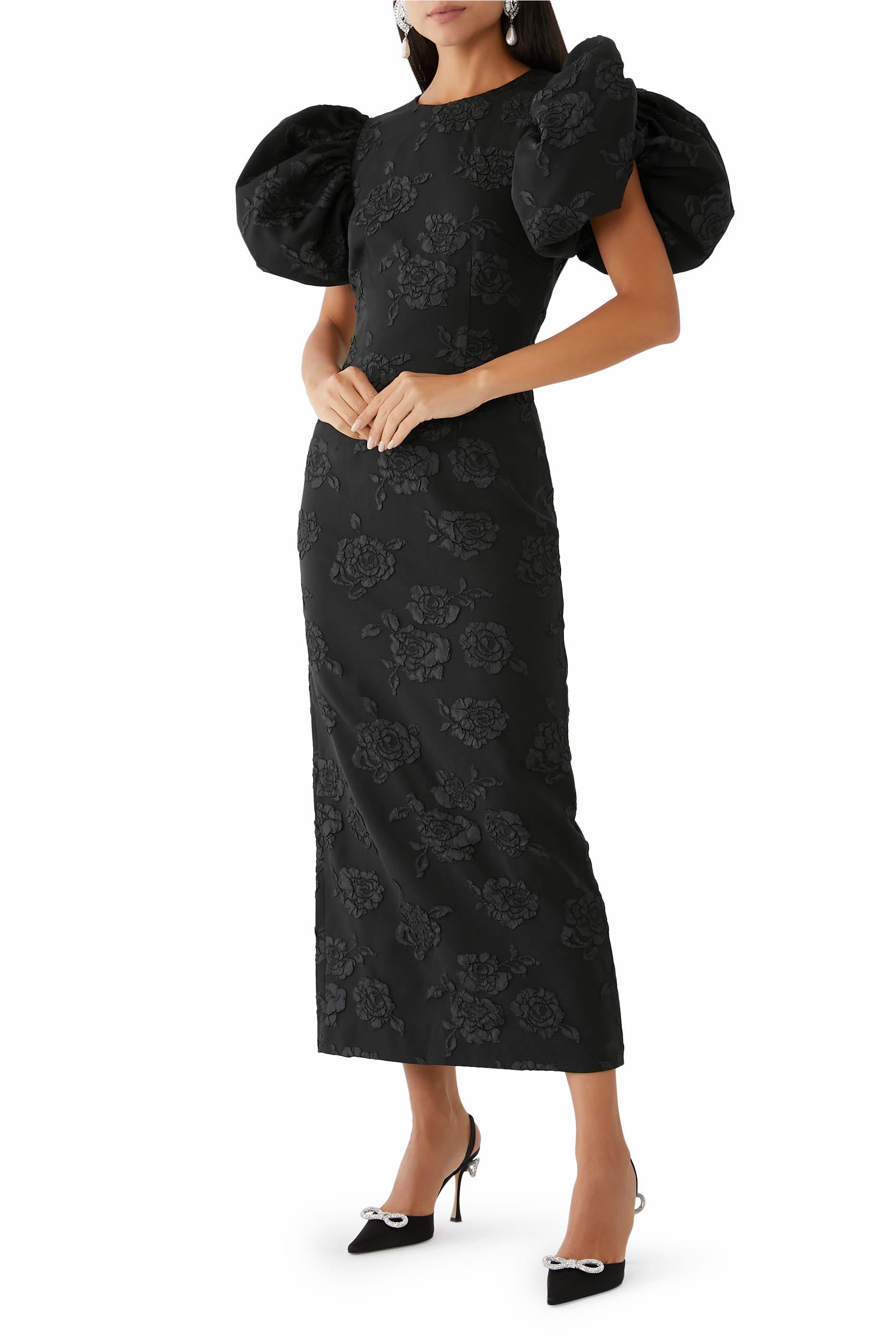 3D Jacquard Midi Dress