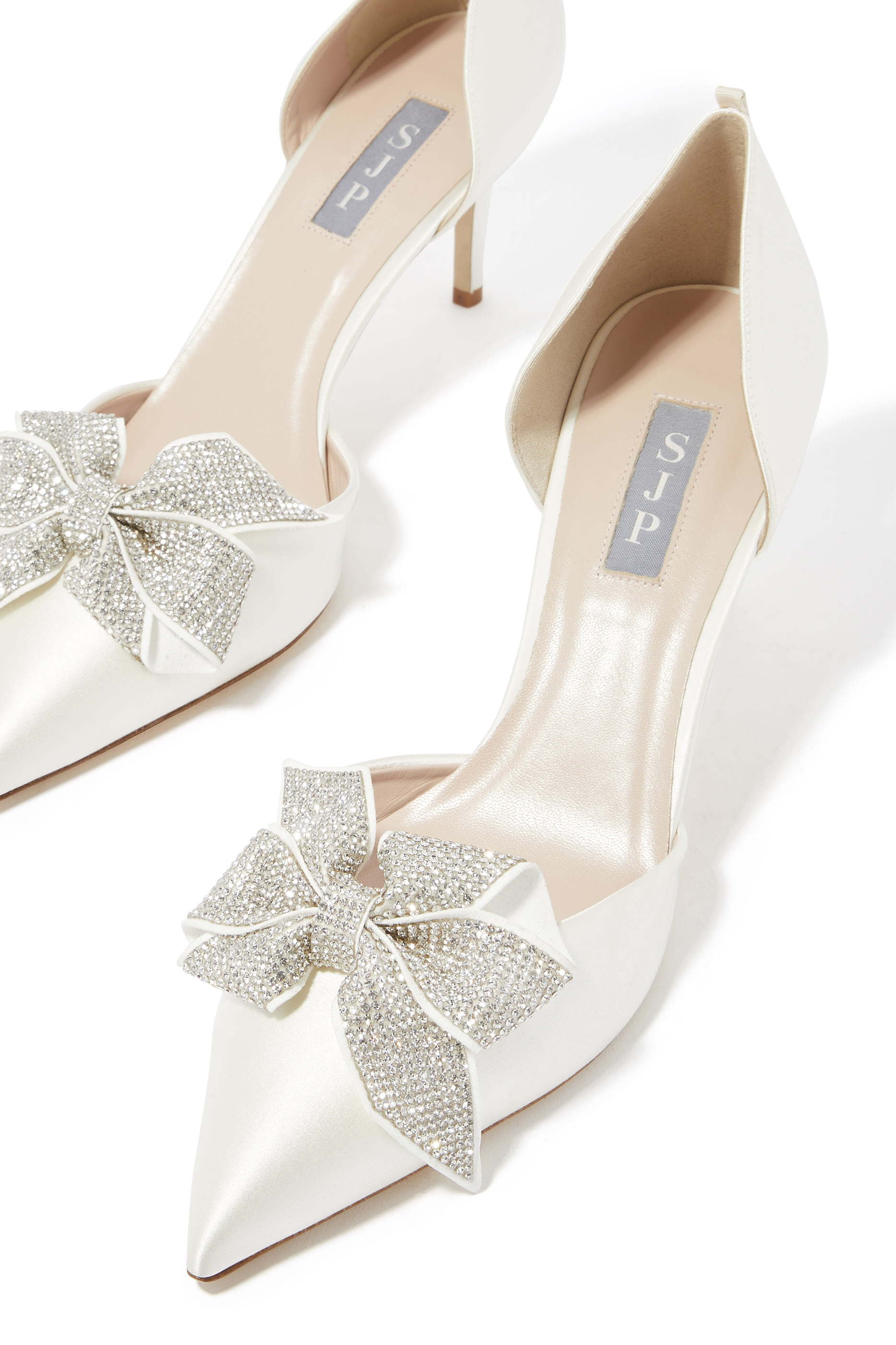 Alice 70 Crystal Bow Satin Pumps
