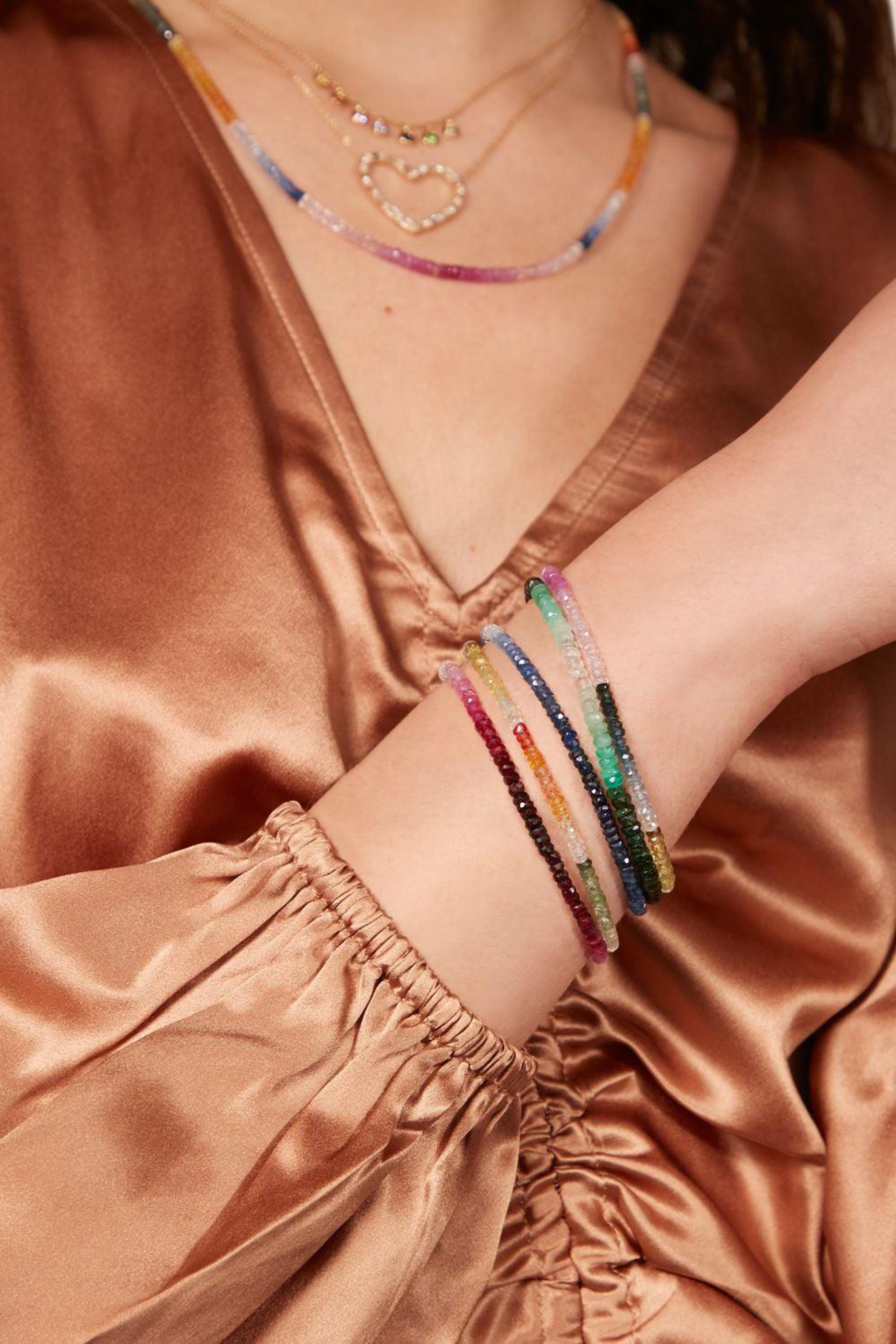 Ruby Bead Happy Bracelet, 9k Yellow Gold & Graduated Ruby