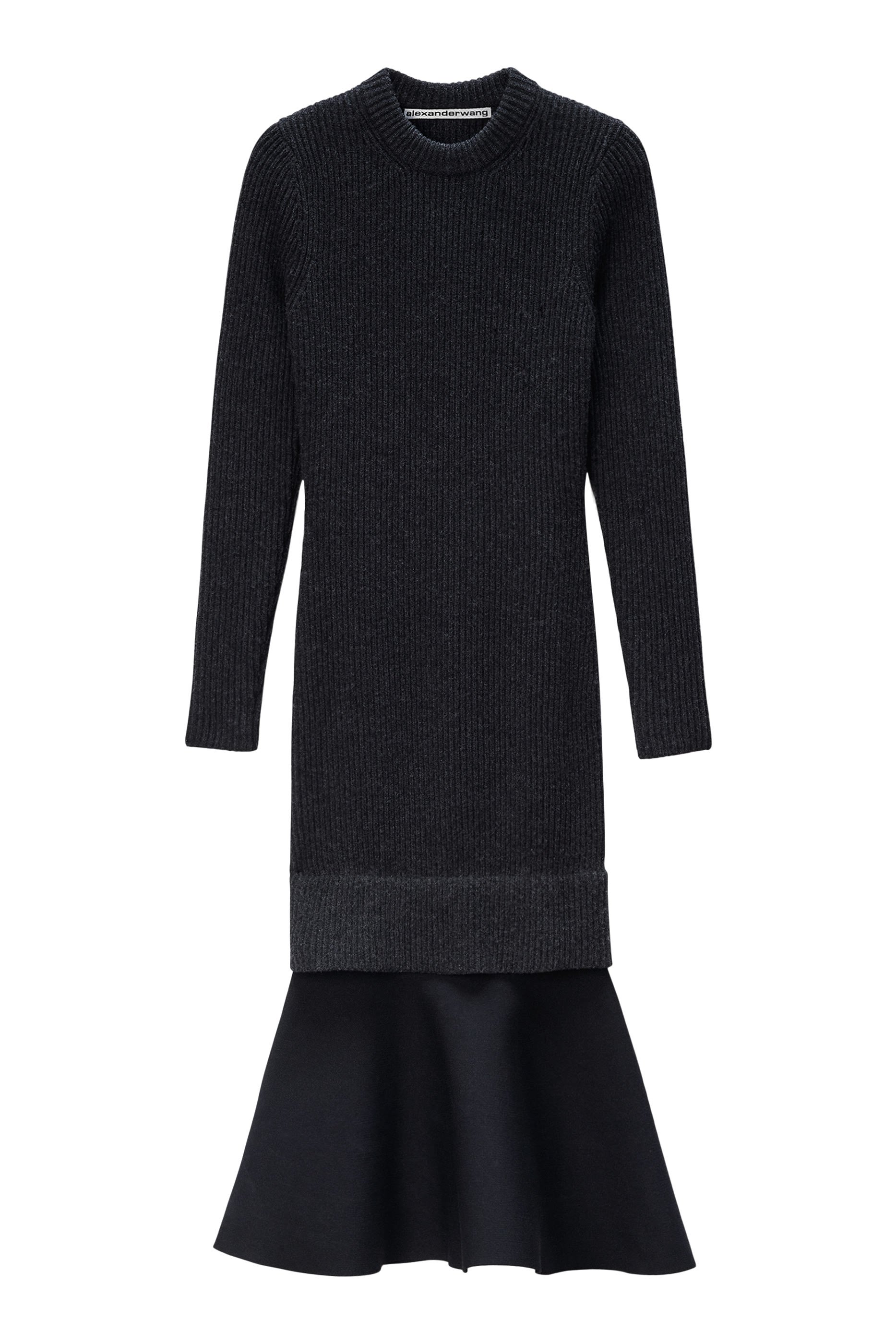 Ribbed Long-Sleeve Dress