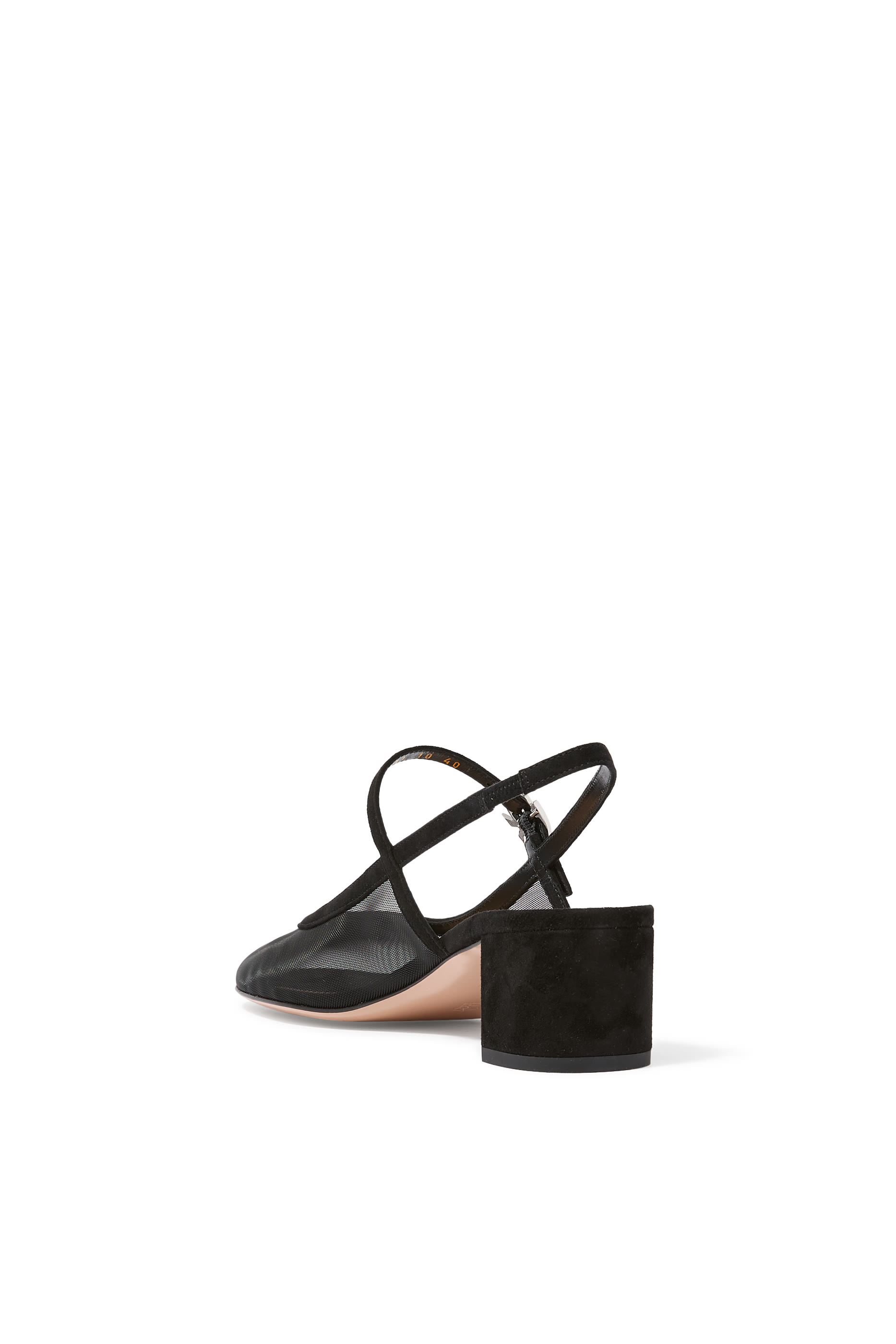Ribbon Strap 45 Block Heel Pumps