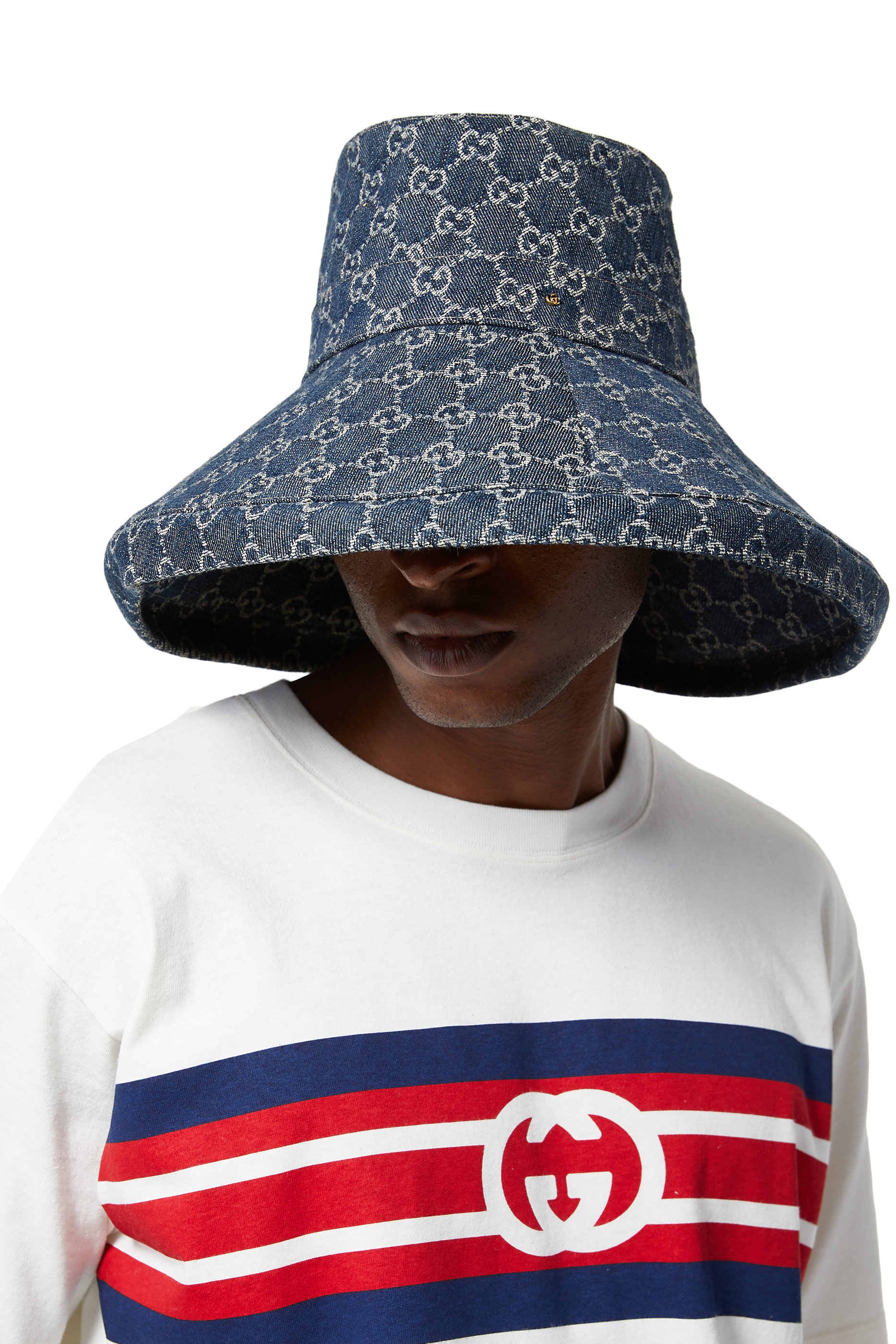 Eco Washed Denim Wide Brim Hat