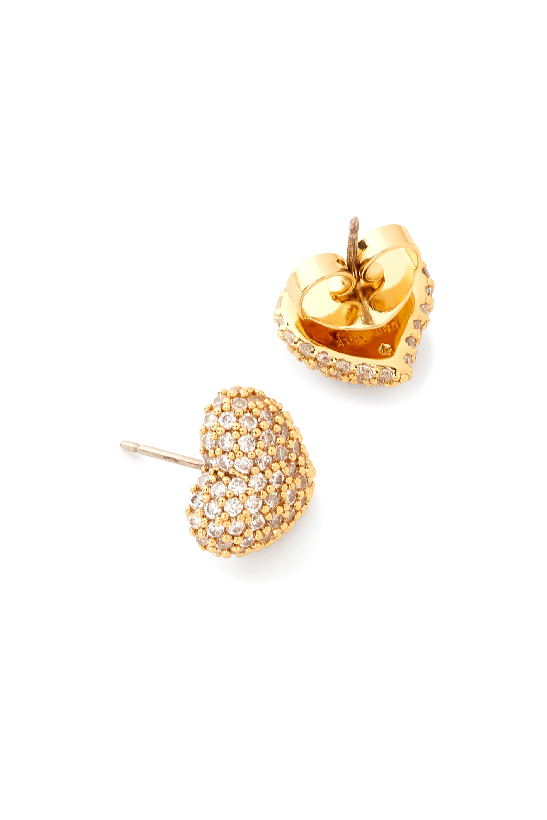 Amour Pav&eacute; Earrings, Plated Alloy & Cubic Zirconia