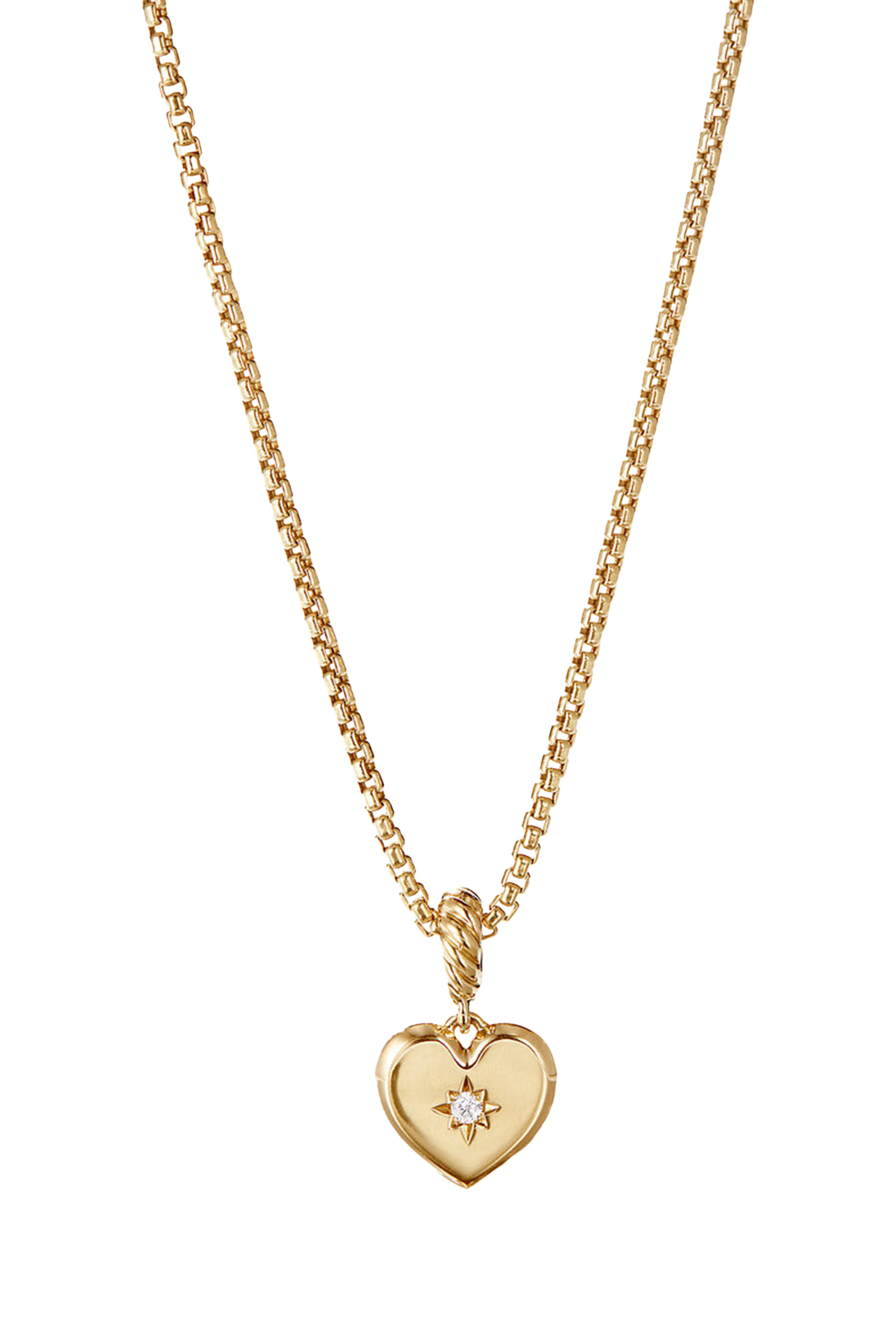 Compass Heart Amulet, 18k Yellow Gold & Diamond