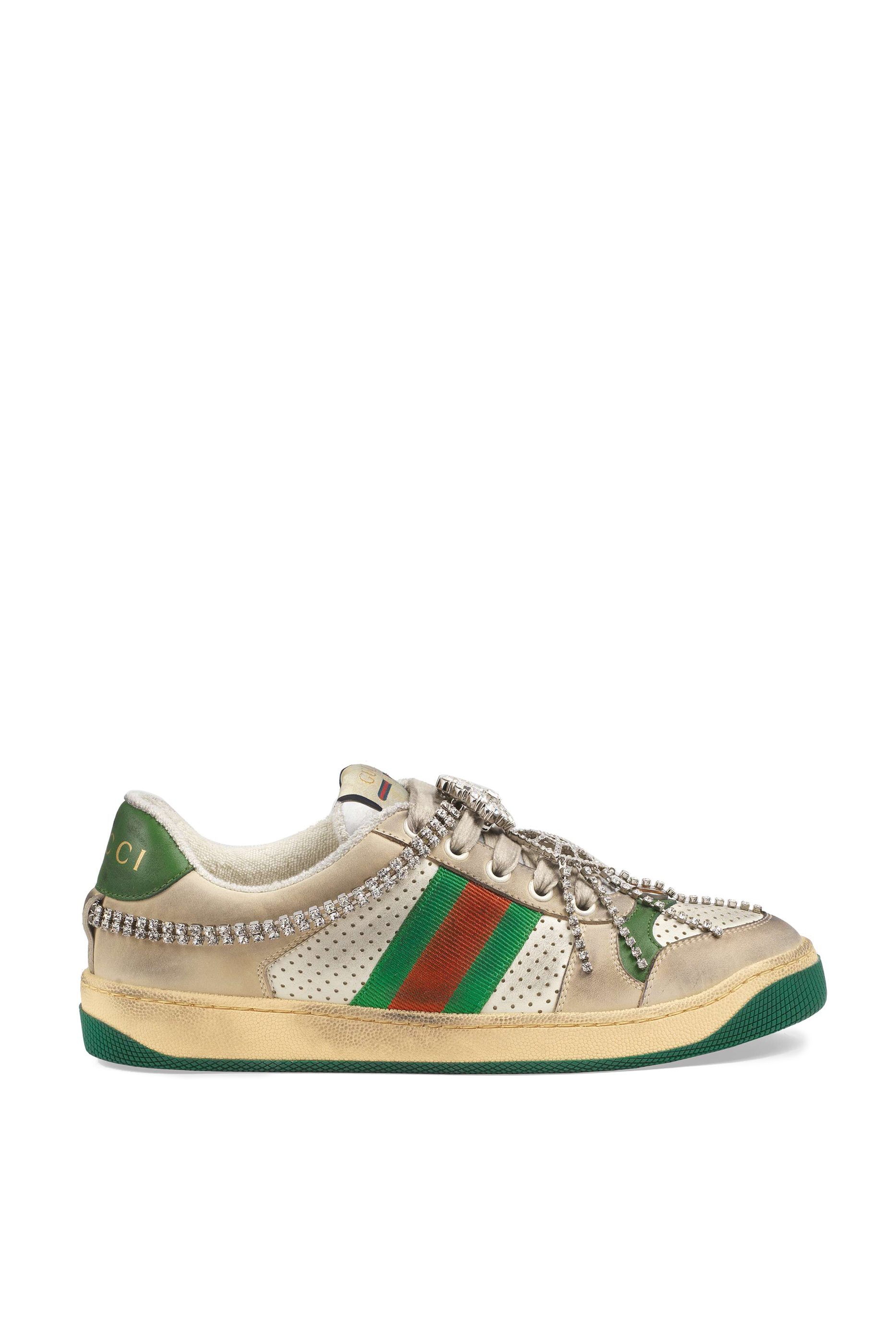 Screener Embellished Leather Sneakers