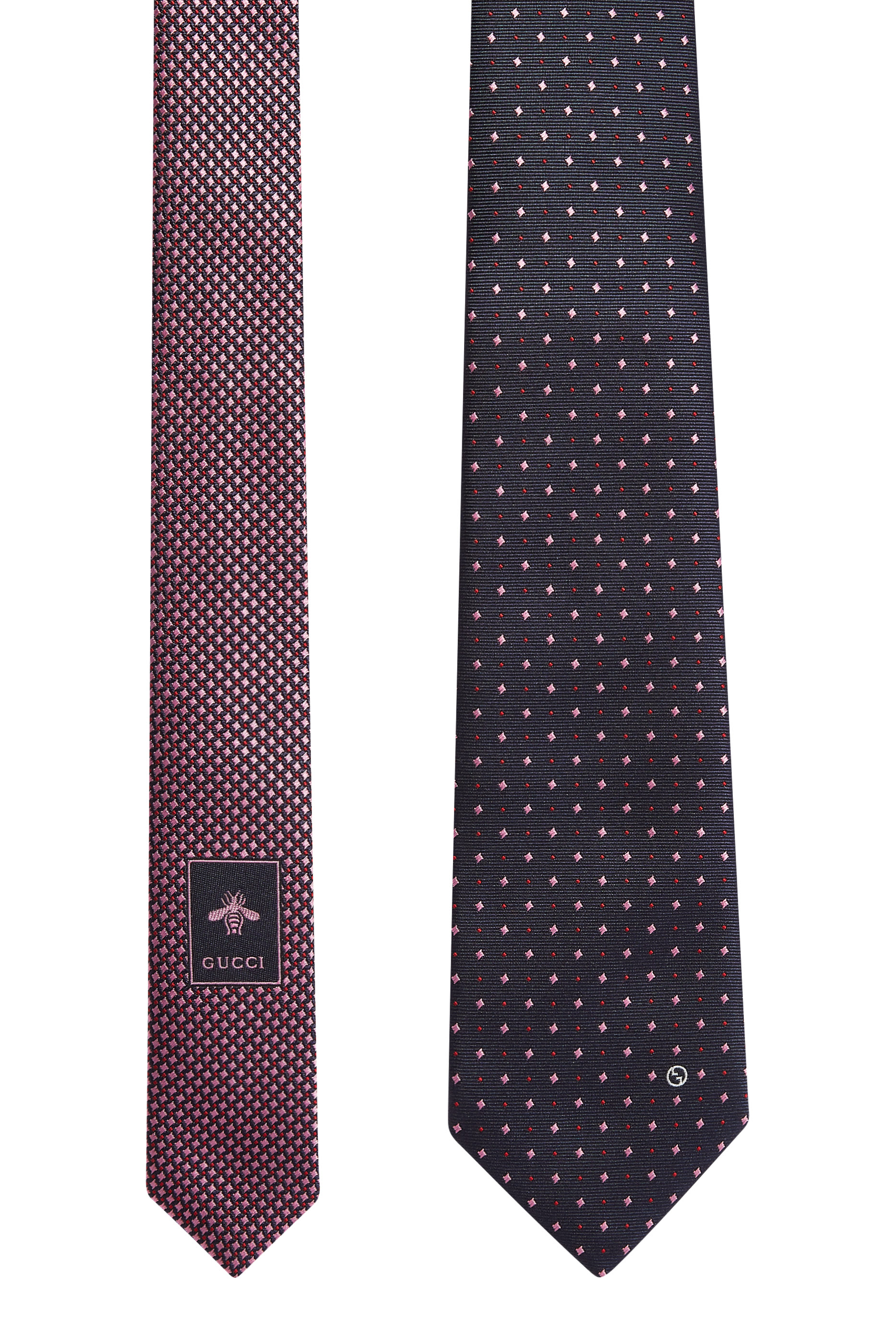 Polka-Dot Rhombus Silk Jacquard Tie