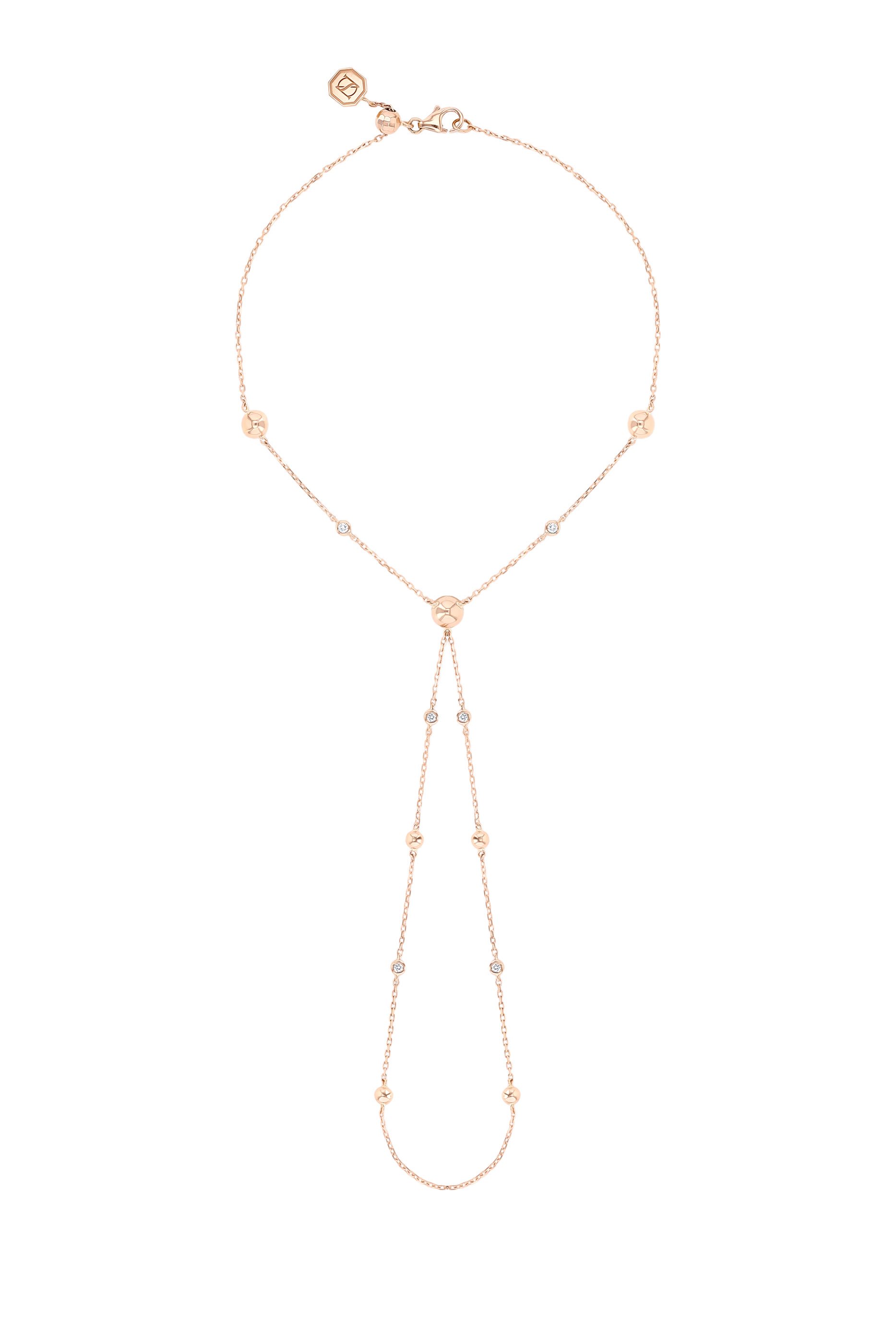 Enishi Open Hand Chain, 18K Rose Gold & Diamonds