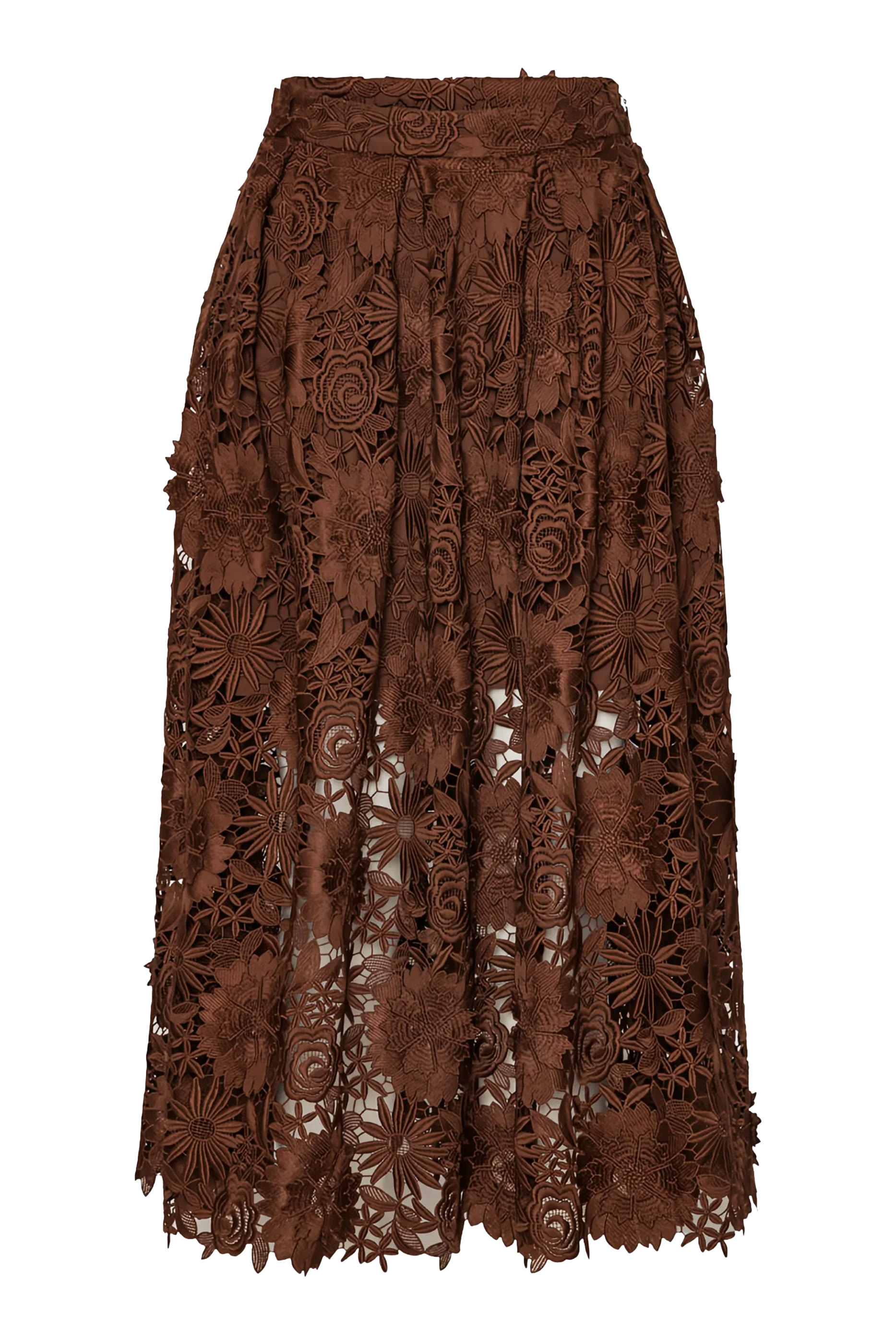 3D Lace Midi Skirt