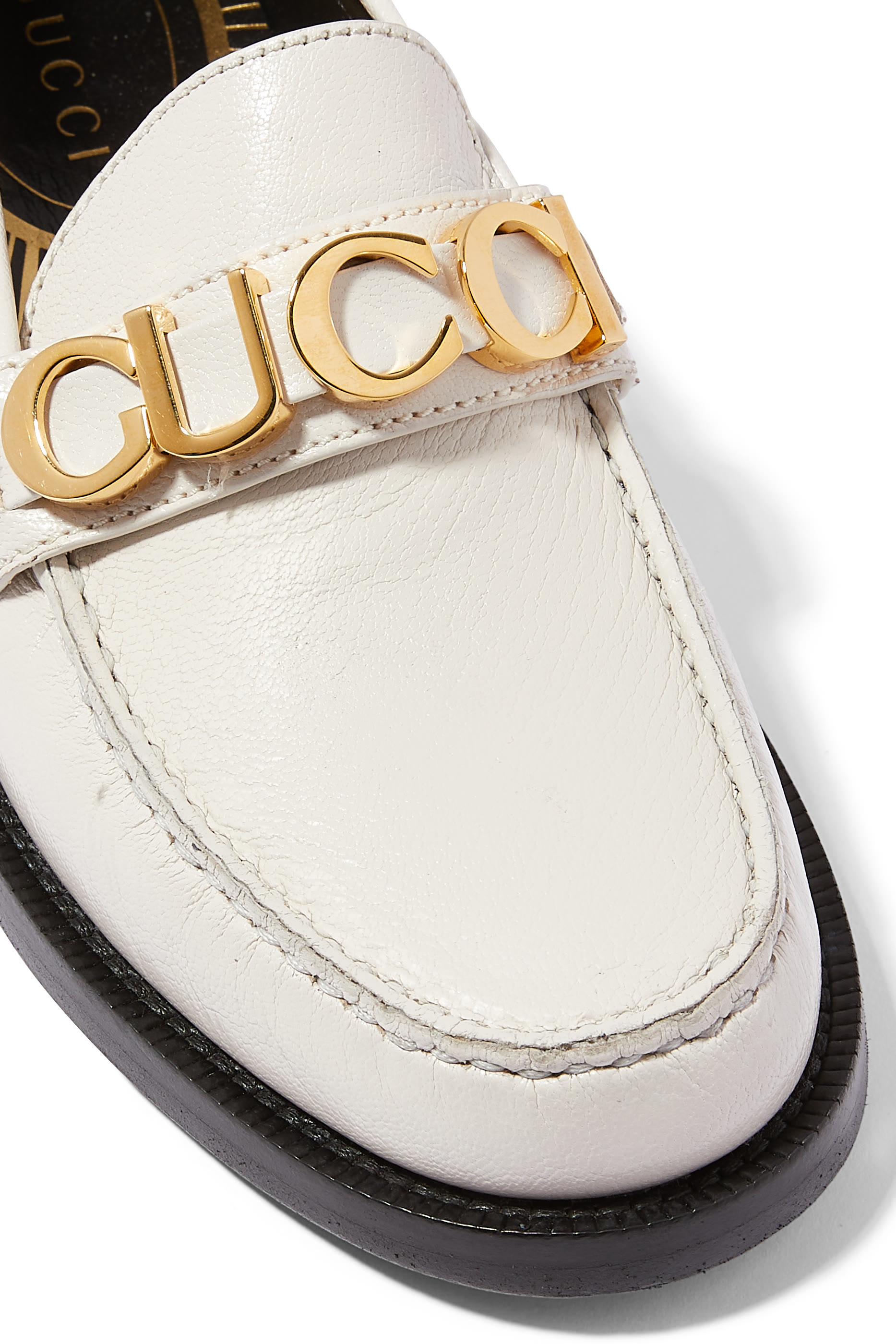 Cara Logo Leather Loafers