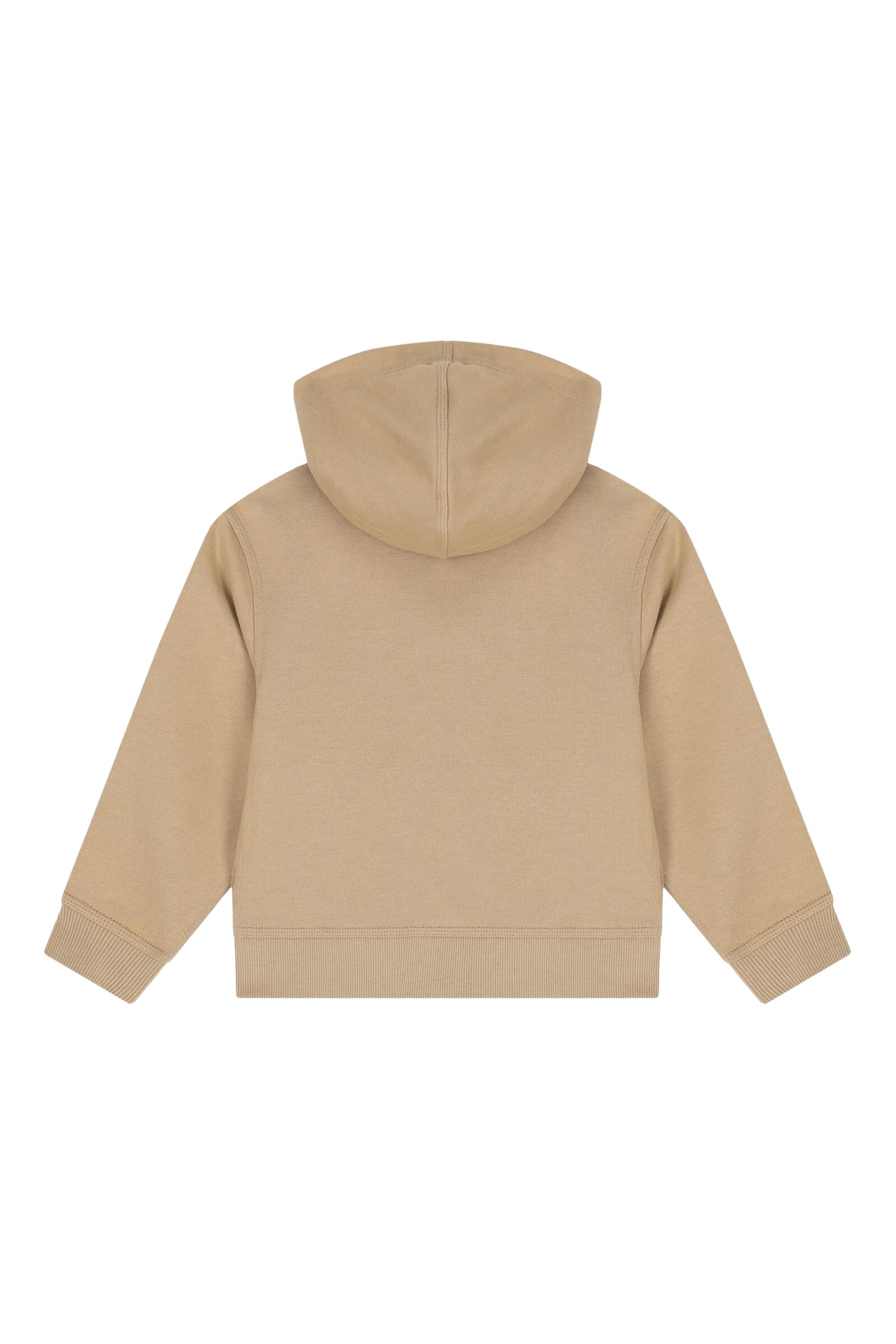 Kids Check Trim Cotton Zip Hoodie