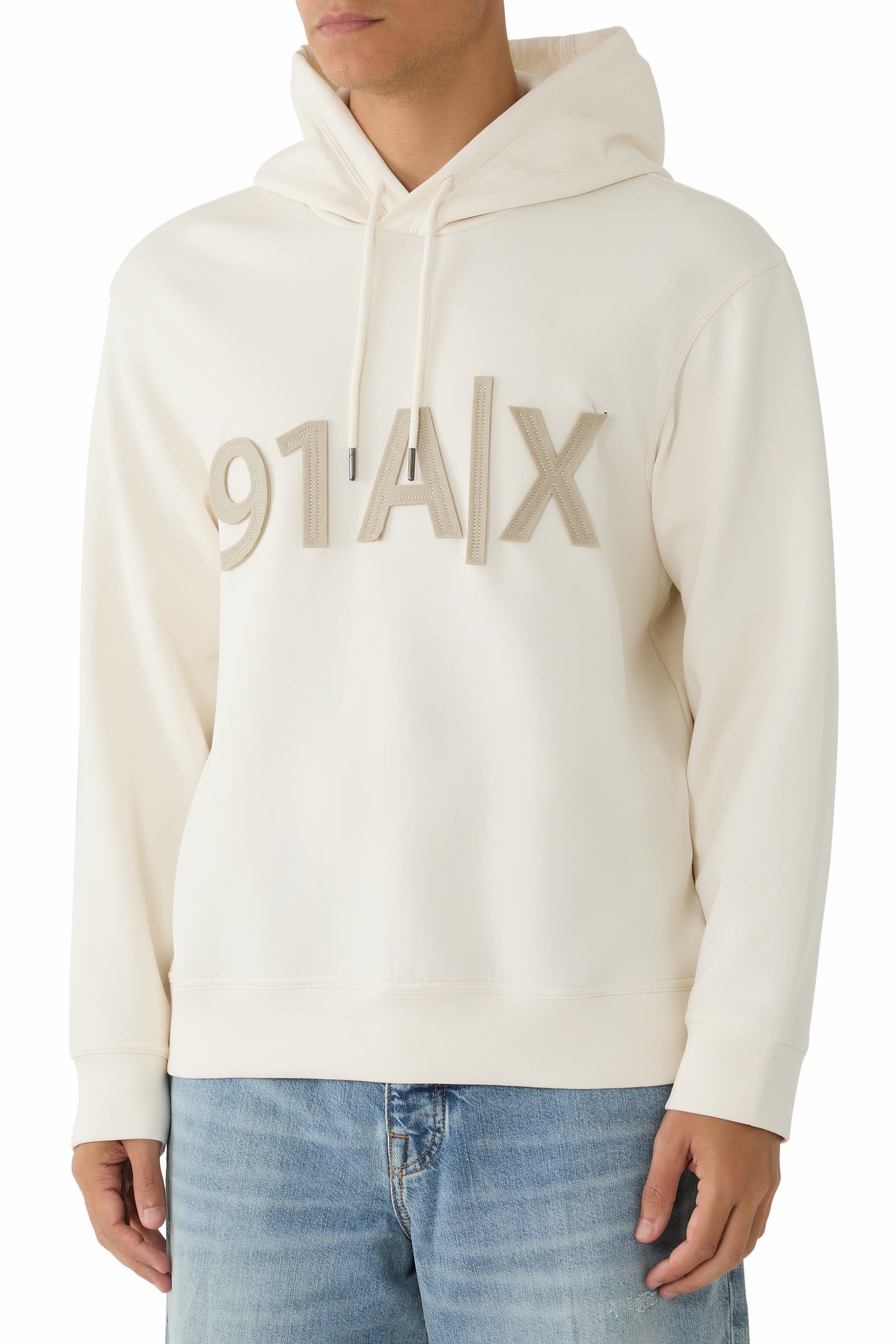AX Logo Cotton-Jersey Hoodie