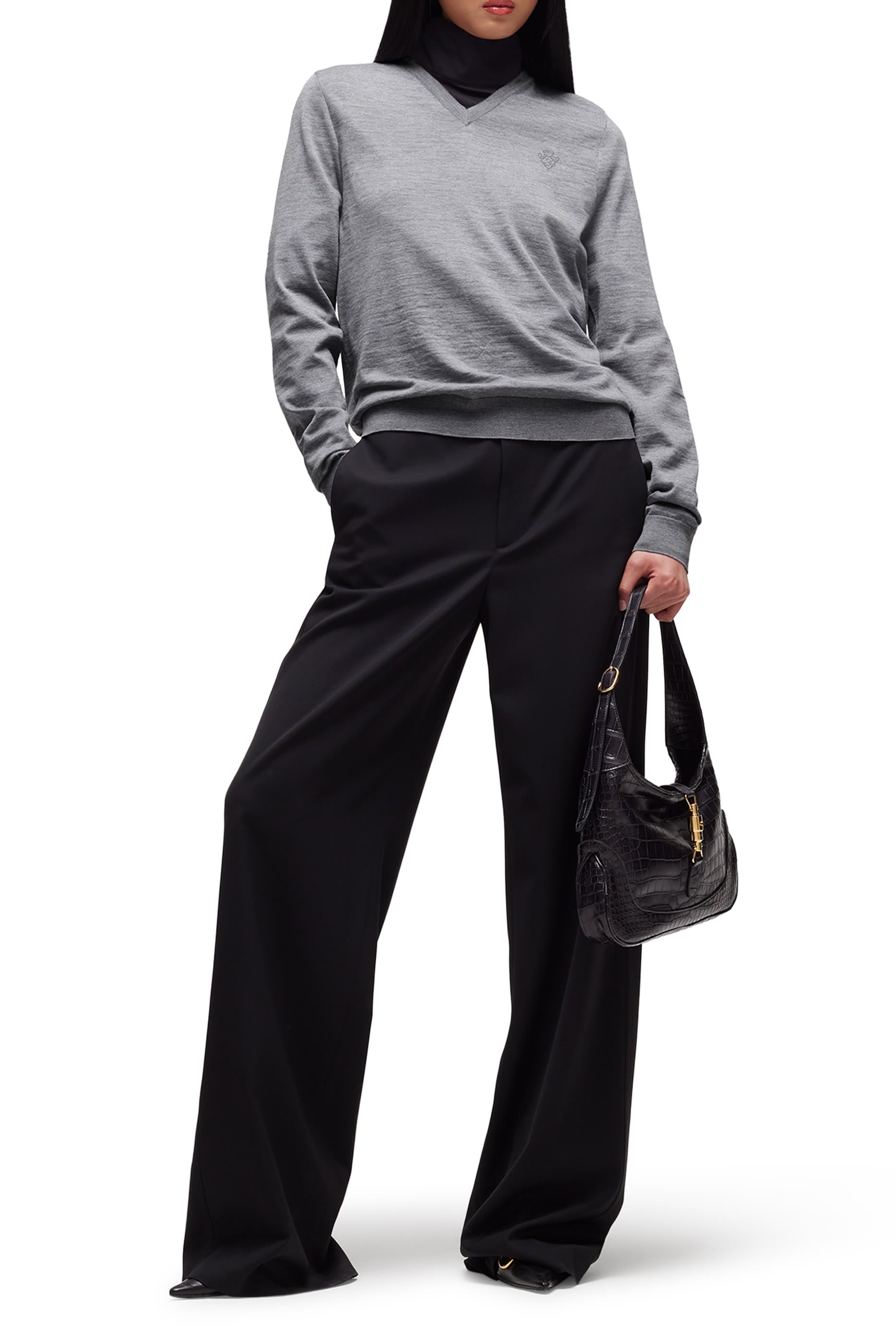 Fine Wool Sweater With Embroidery