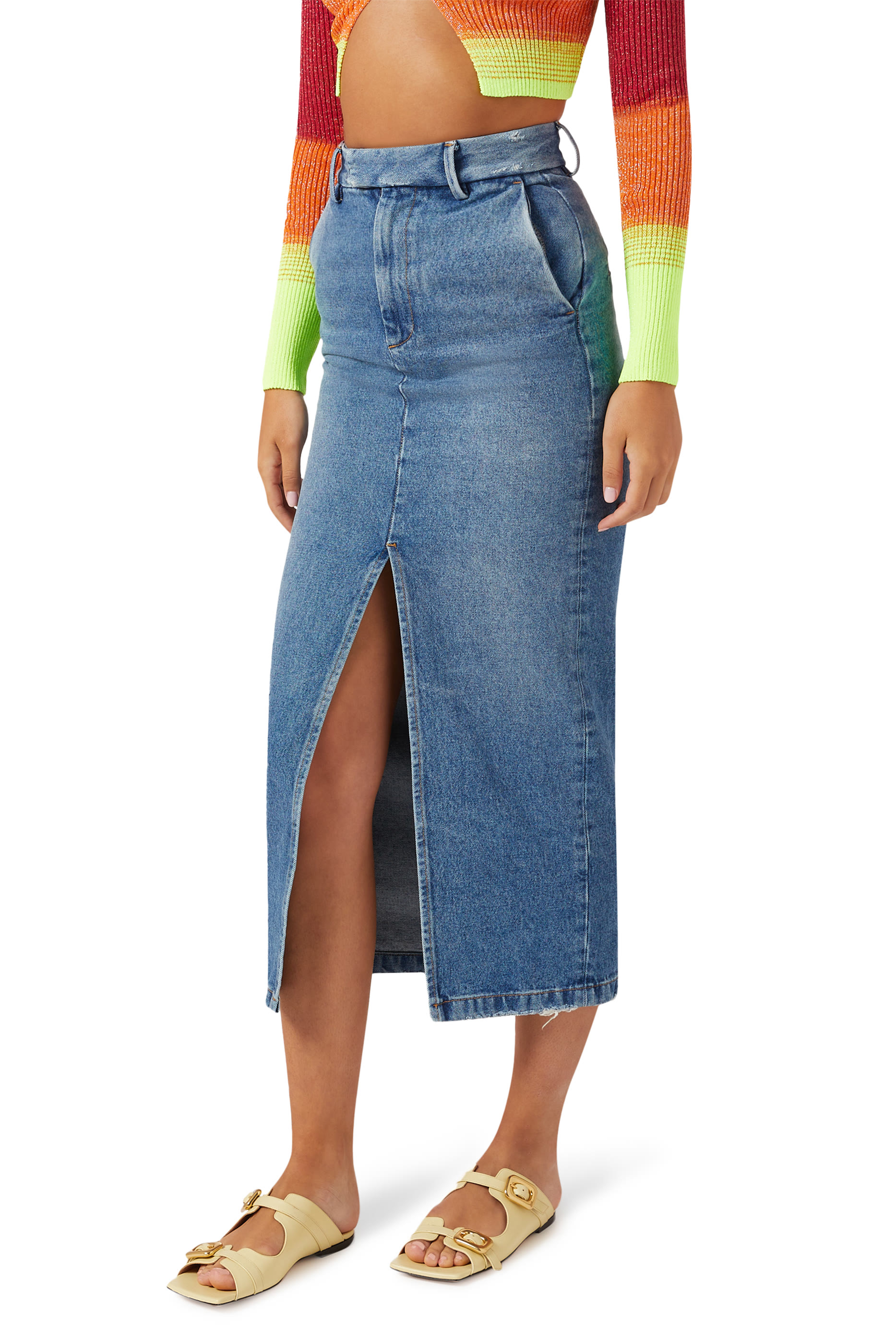 Stretch Buckle Flat Mules