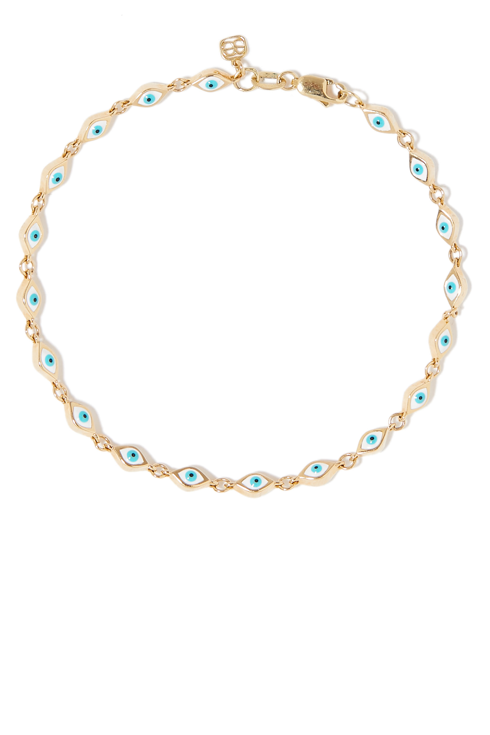 Multi Mini Eye Bracelet, 14k Yellow Gold & Enamel