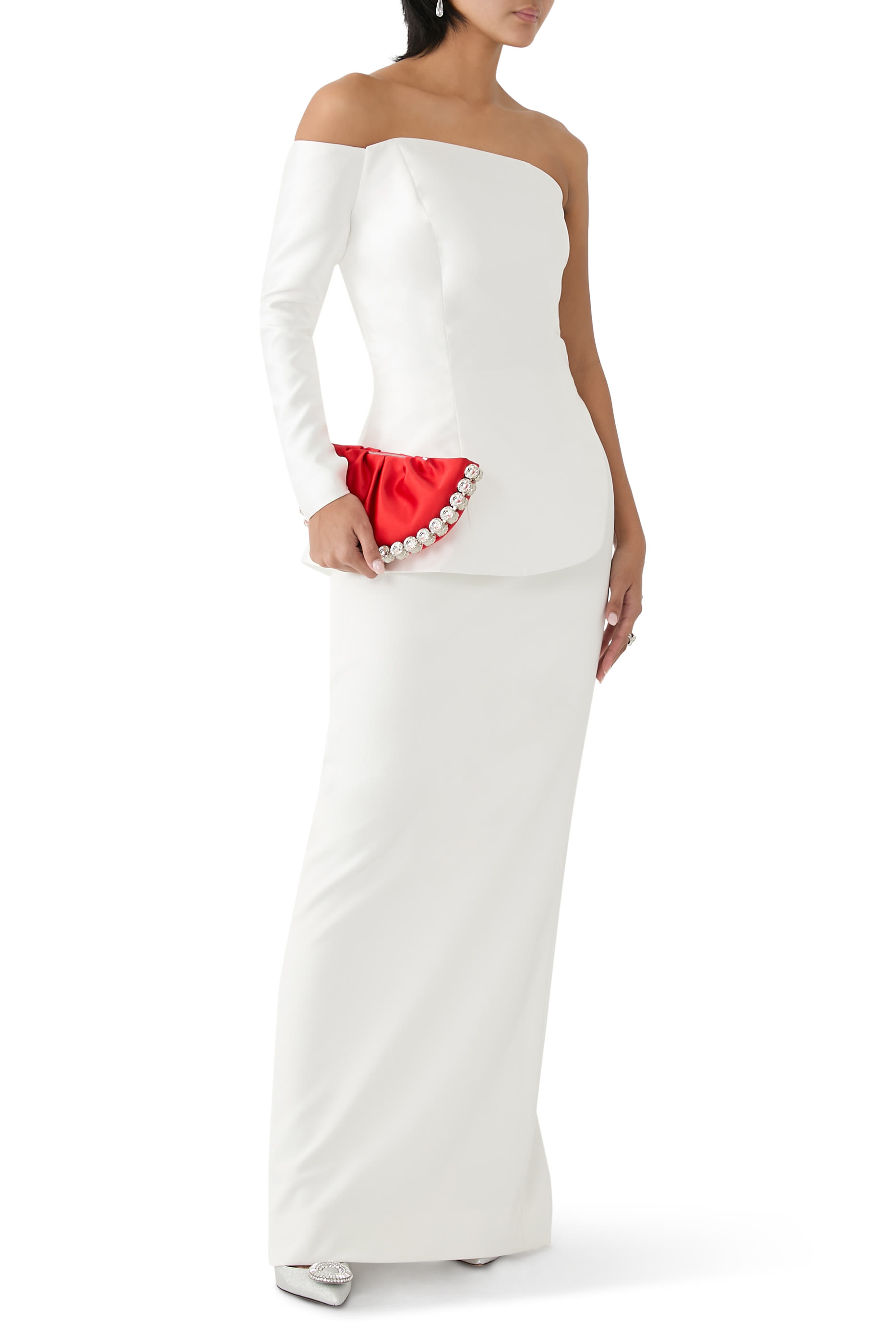 Mikado and Crepe Gown