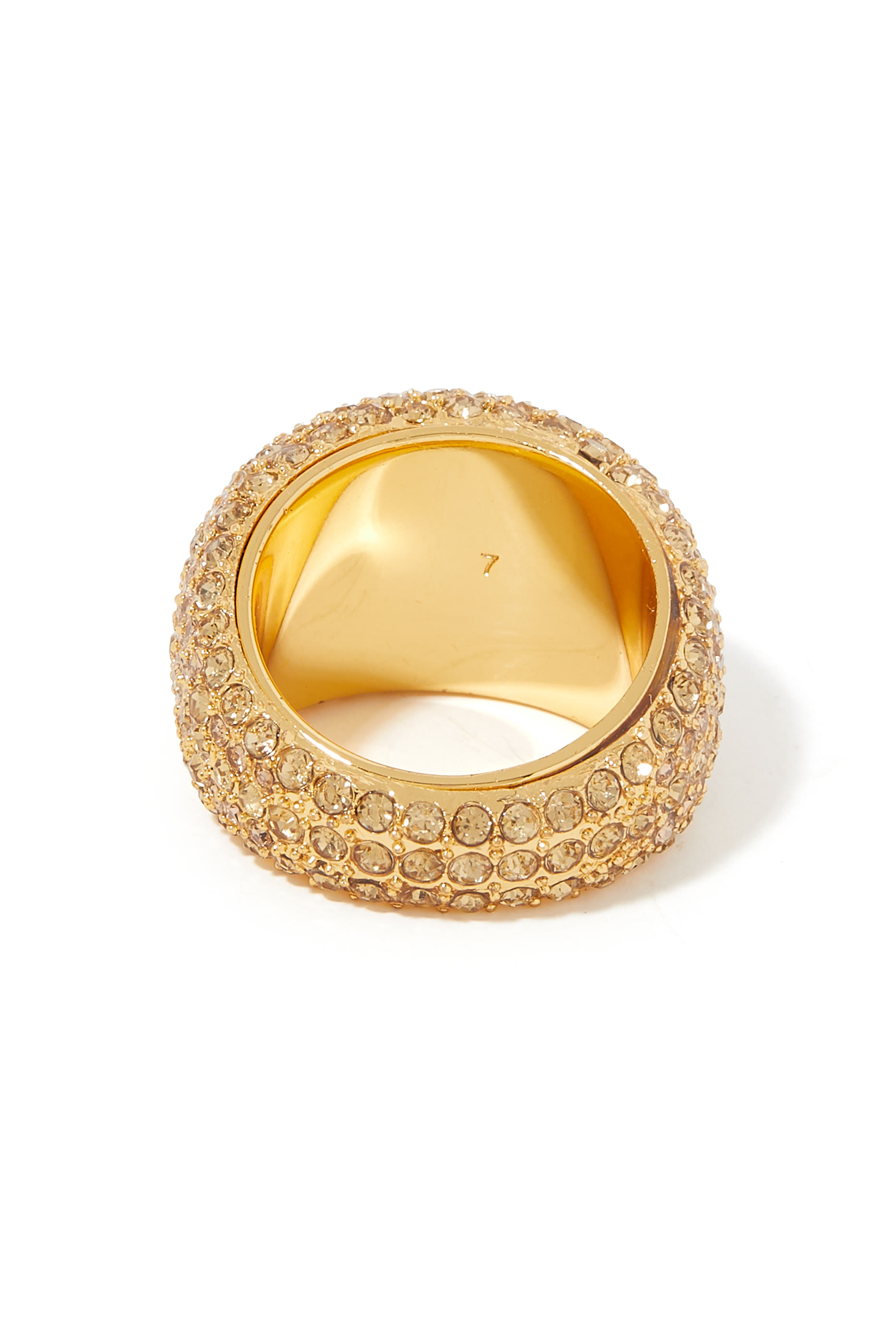 Pave Dome Ring, Brass & Crystals