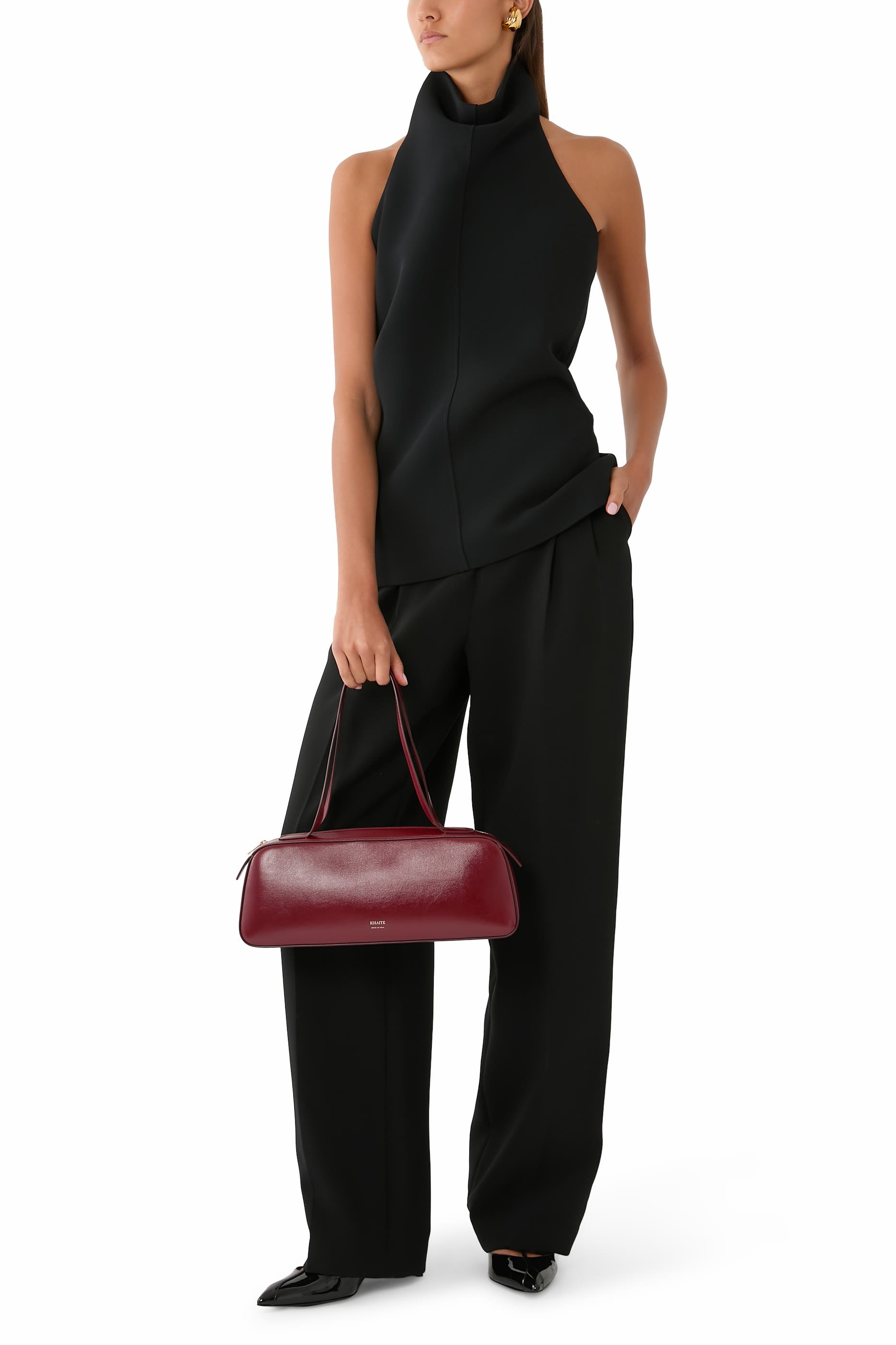 Rone Plonge Leather Top