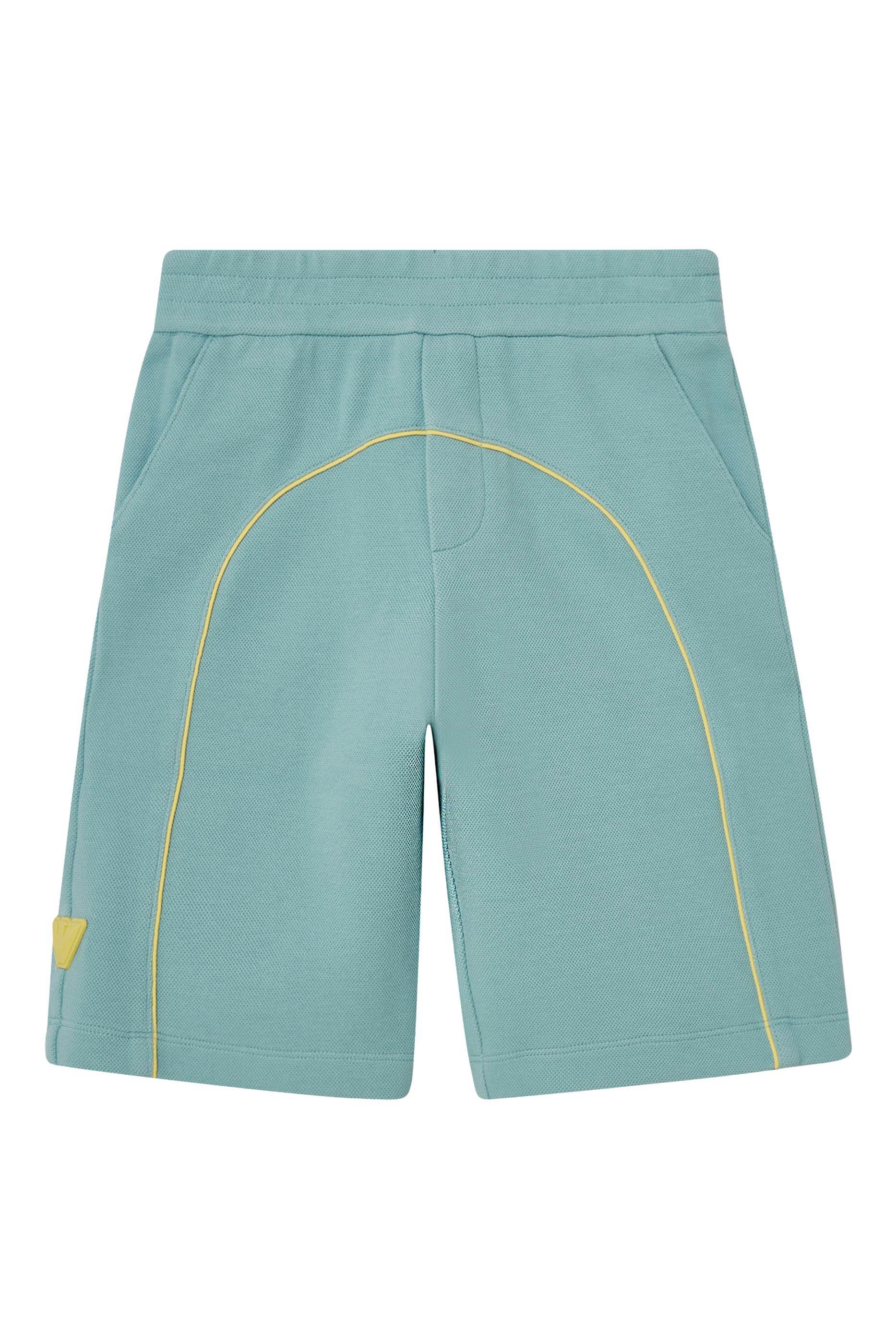 Kids Logo & Piping Double-Jersey Piqu&eacute; Bermuda Shorts