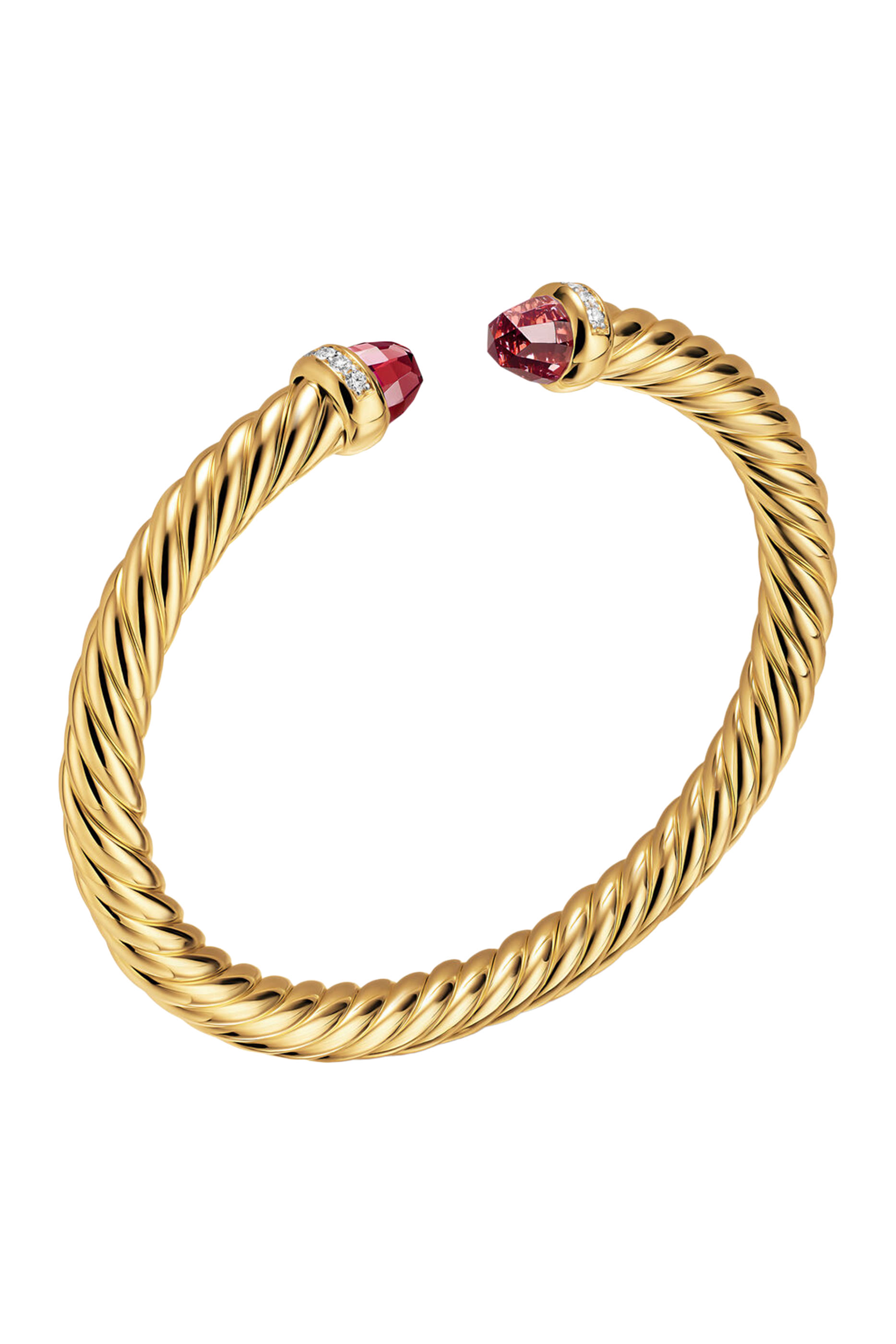 Cablespira&reg; Flex Bracelet, 18K Yellow Gold, Rhodolite Garnet & Diamonds