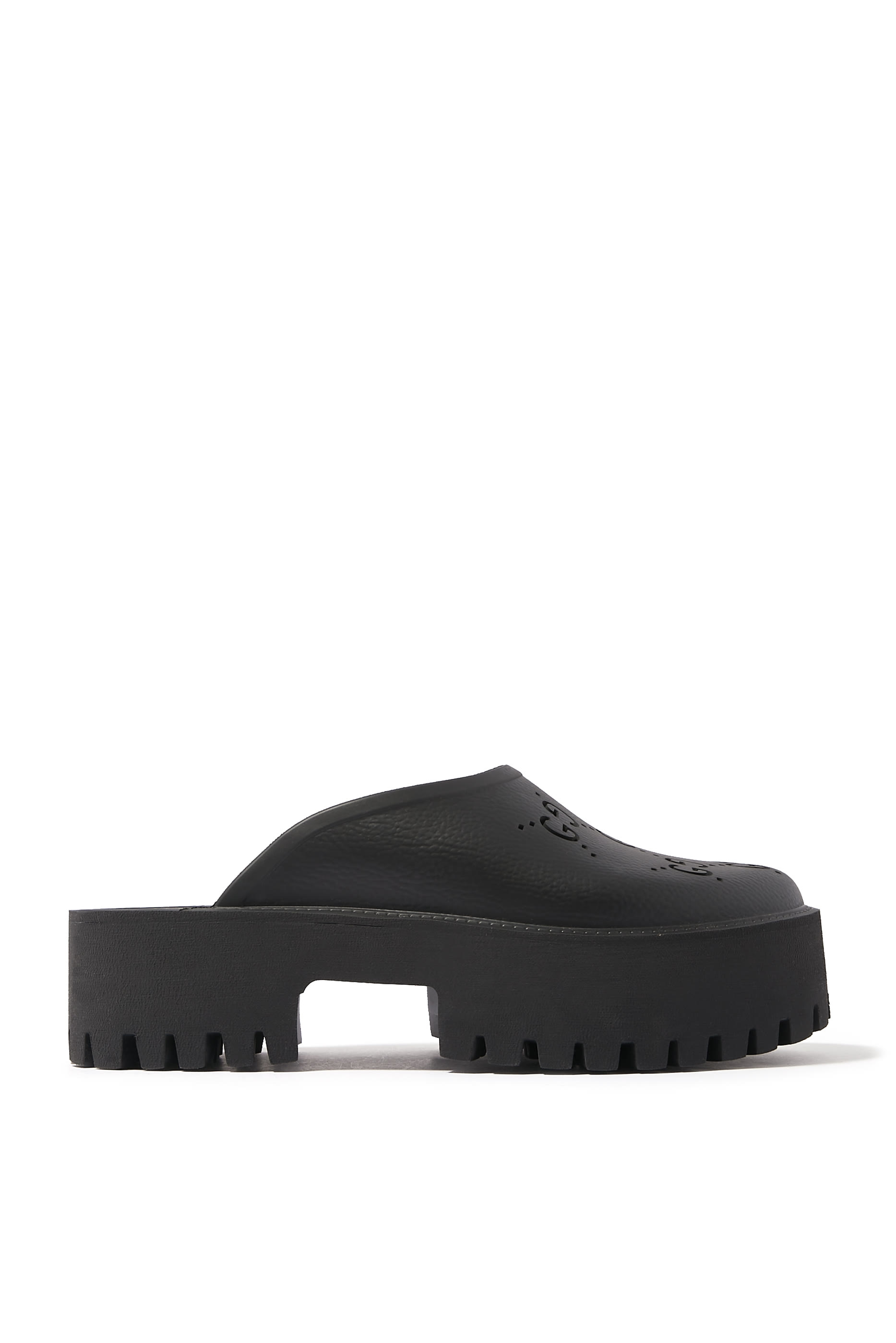 Perforated Rubber Platform Sandals