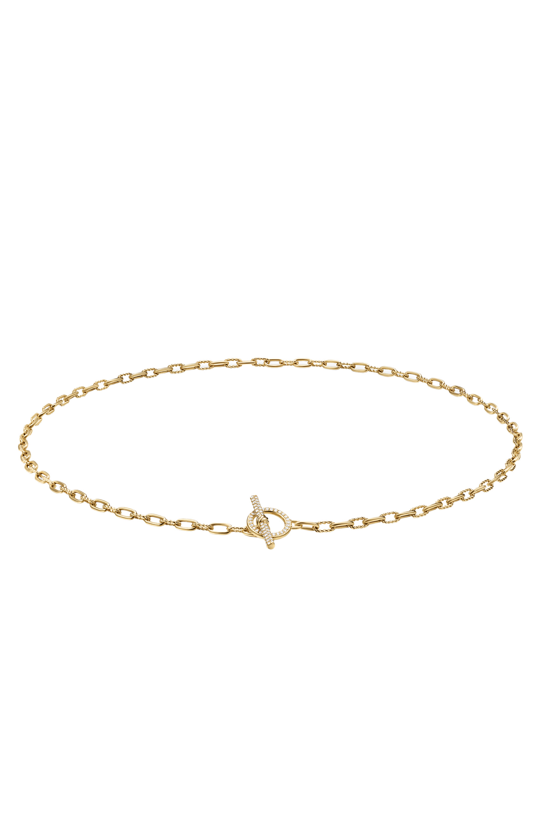 DY Madison® Pavé Toggle Chain Necklace, 18k Yellow Gold & Diamonds