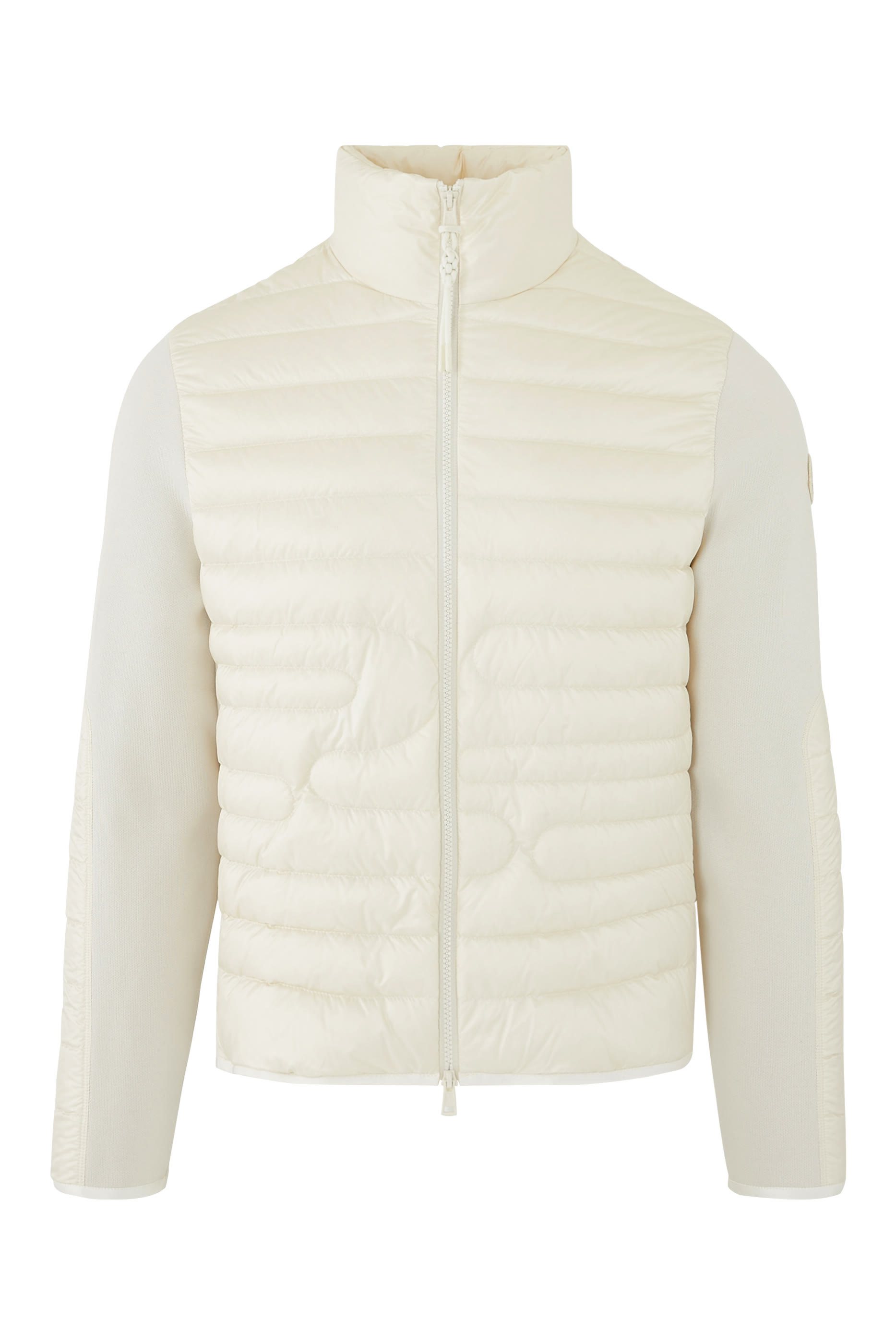 Padded Wool Zip-Up Cardigan