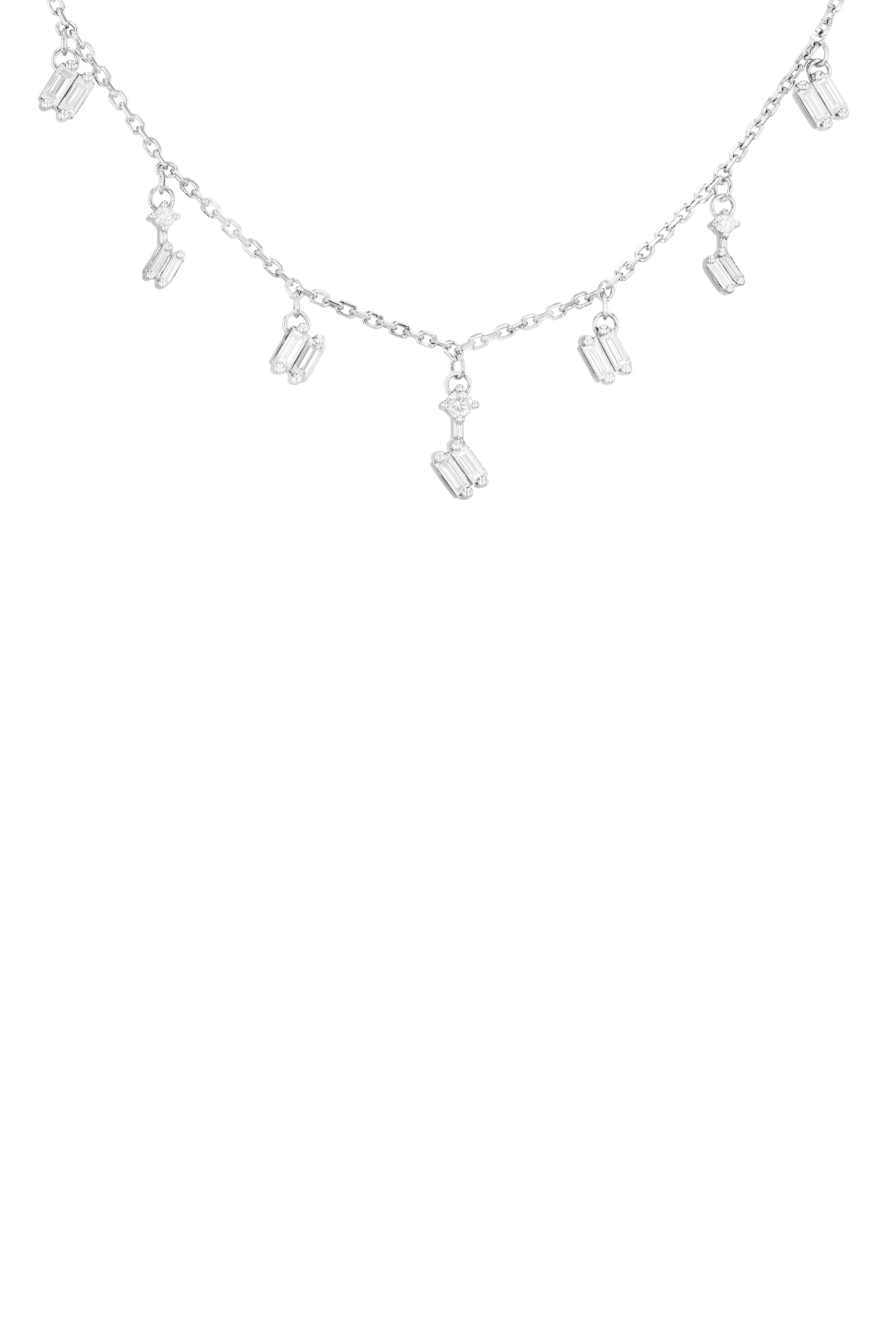 Dangling Diamond Baguette Necklace