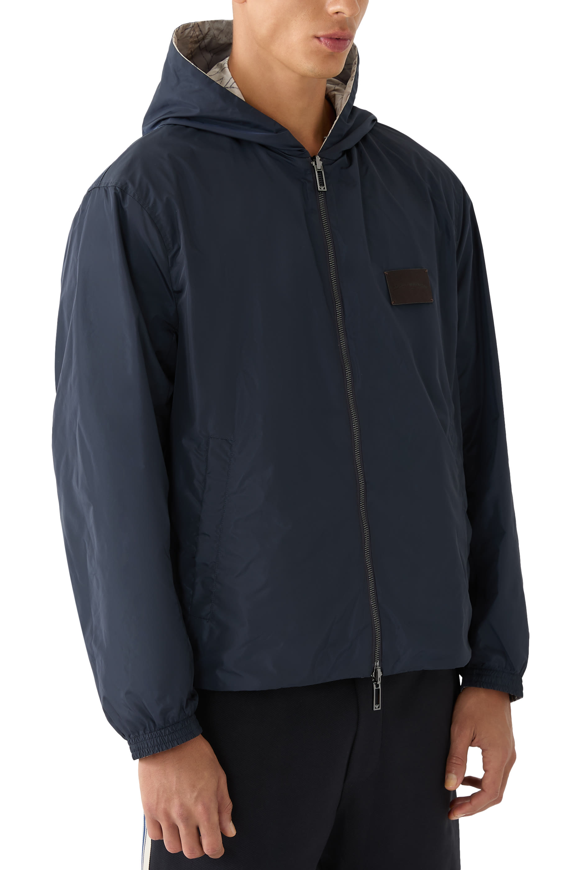 Printed Blouson Hoodie