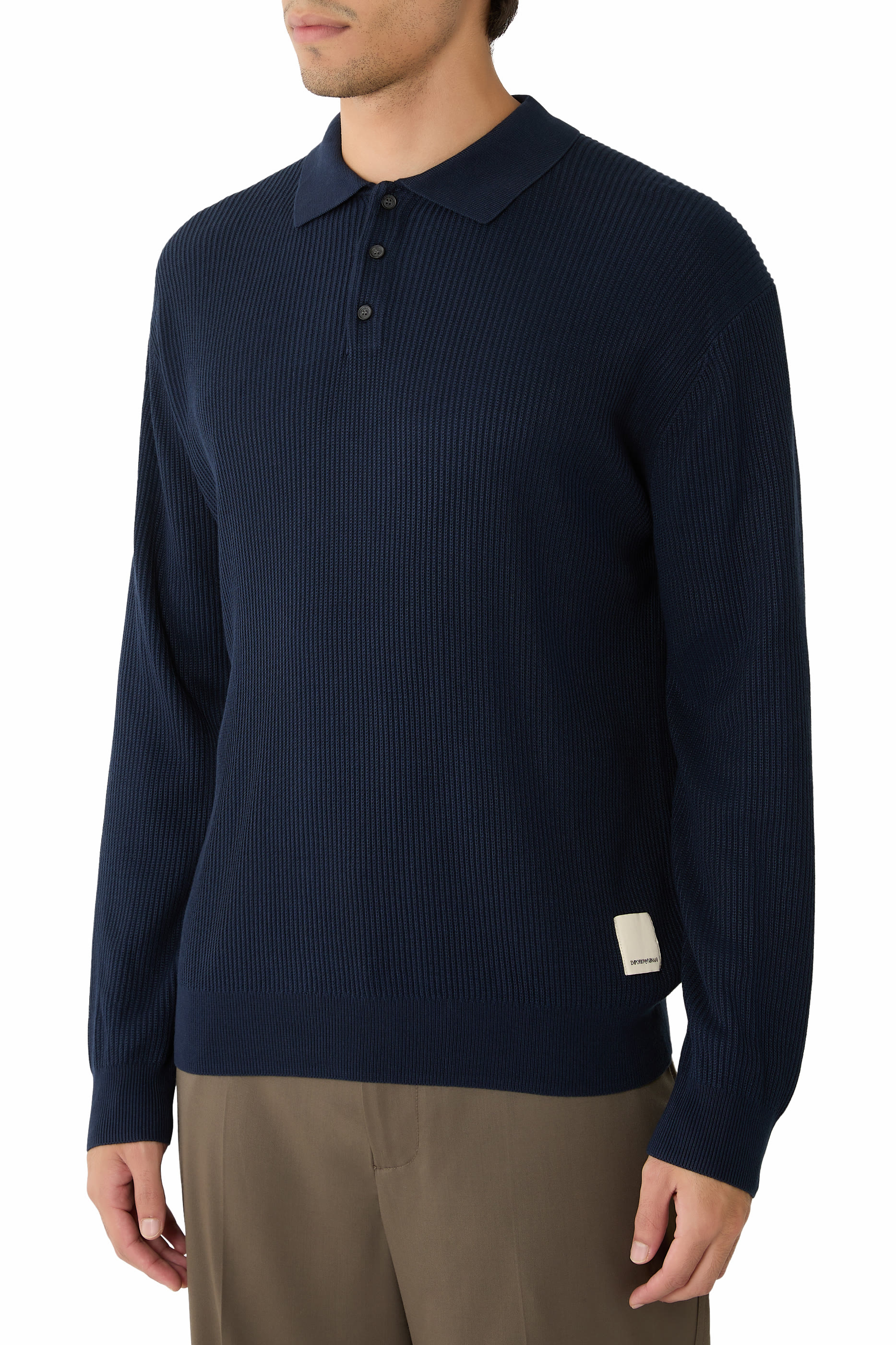 New York Capsule Collection Rib-Knit Polo Shirt