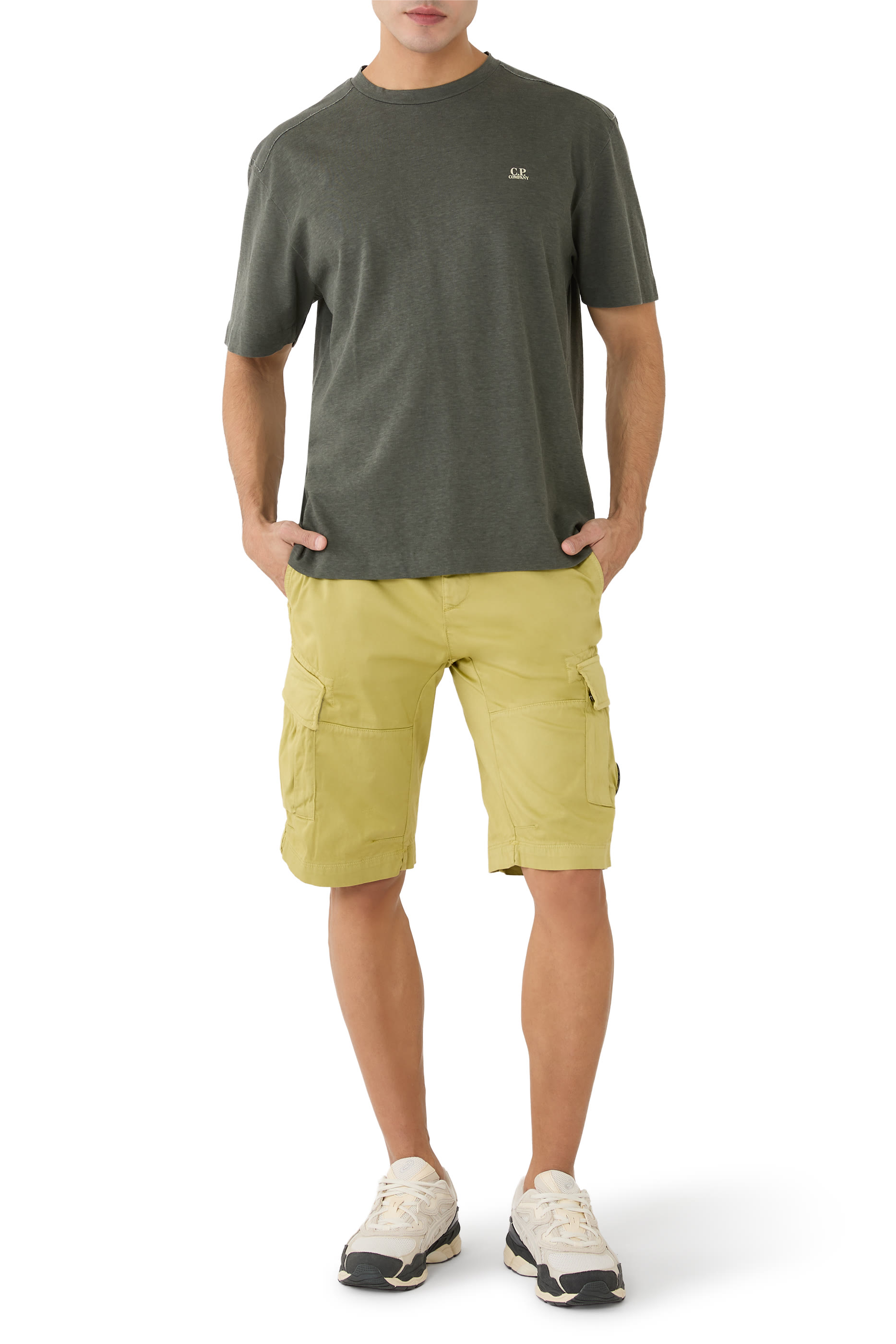 Stretch Sateen Cargo Lens Shorts