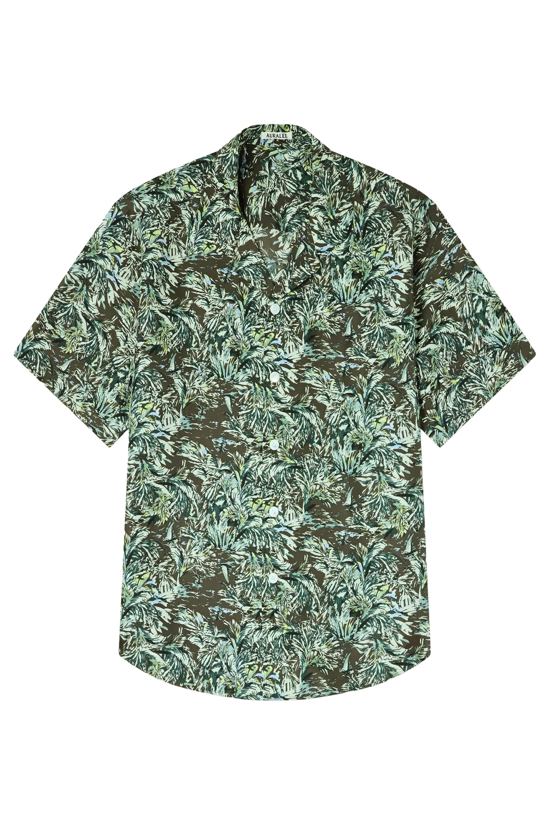 Printed Airy Silk Half-Sleeved Shirt 