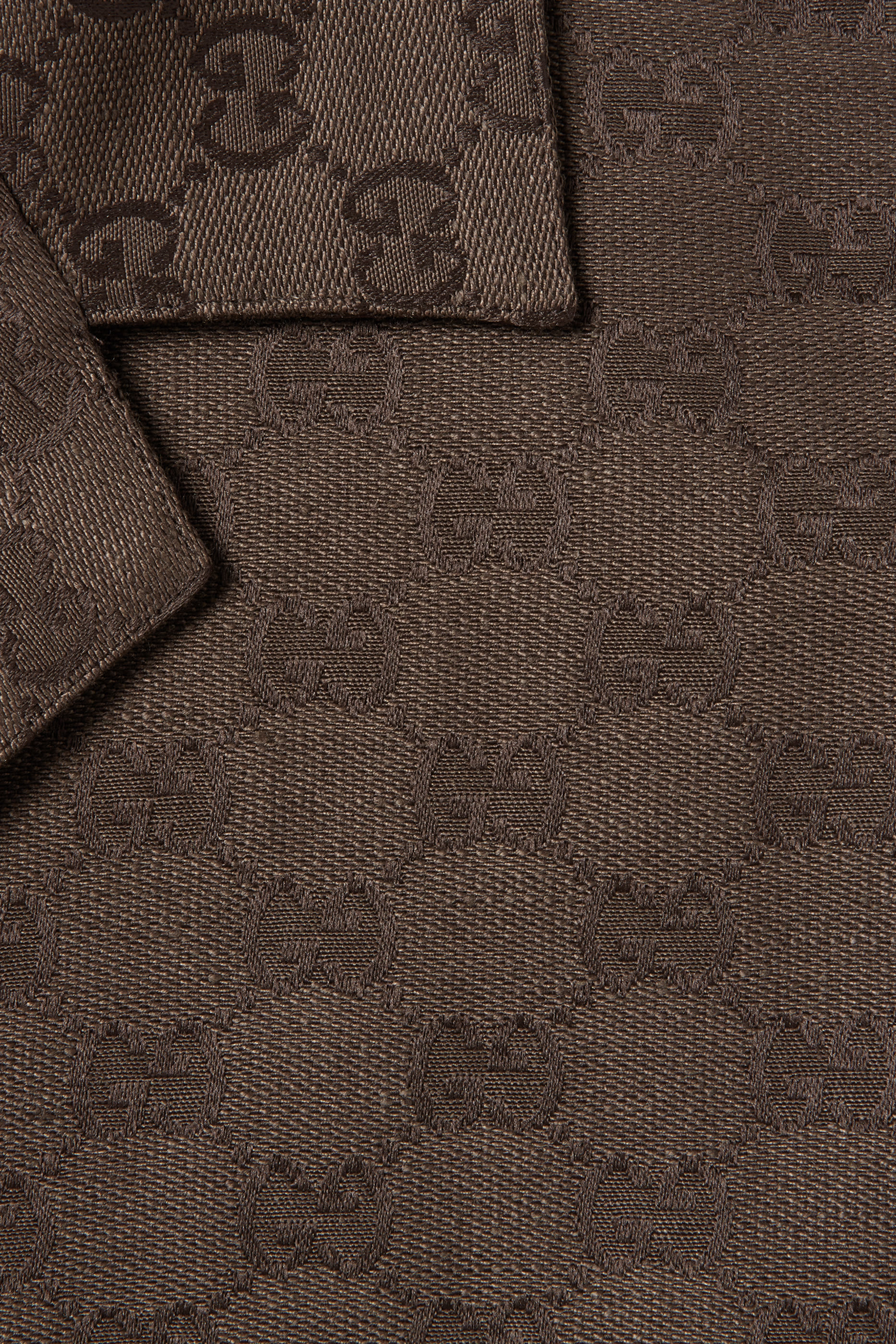 GG Canvas Linen Blend Bowling Shirt