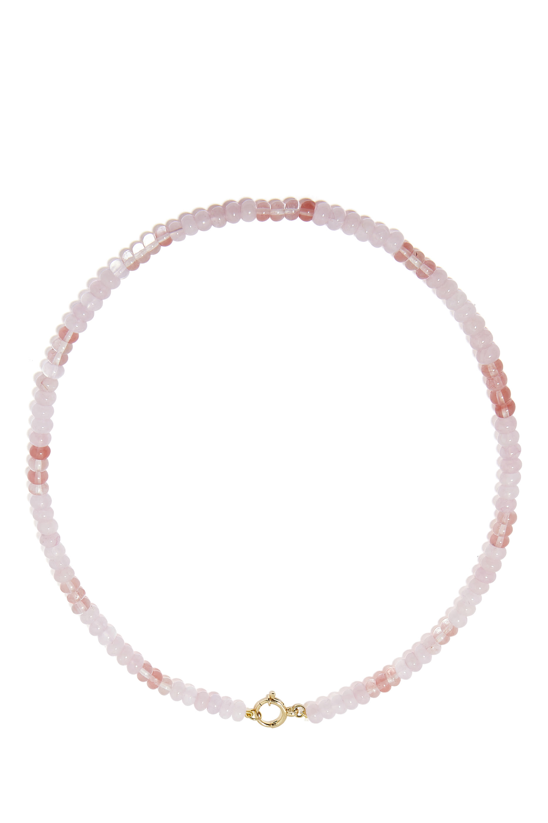 Opal Beaded Necklace, 18k Yellow Gold & Pink Opals