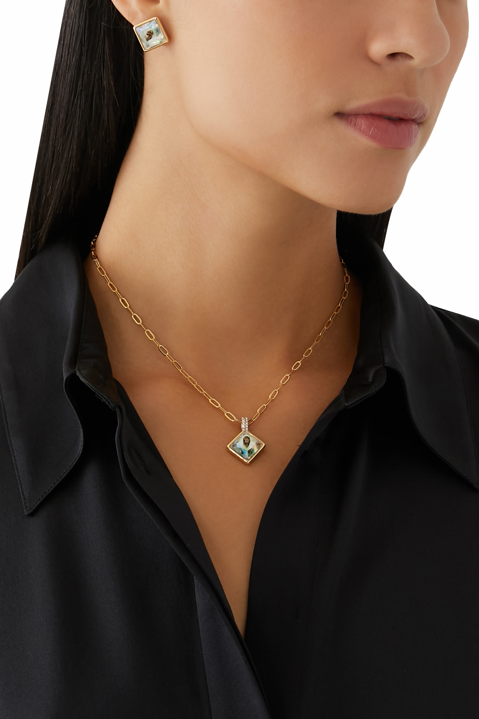 Square Eagle Pendant Necklace