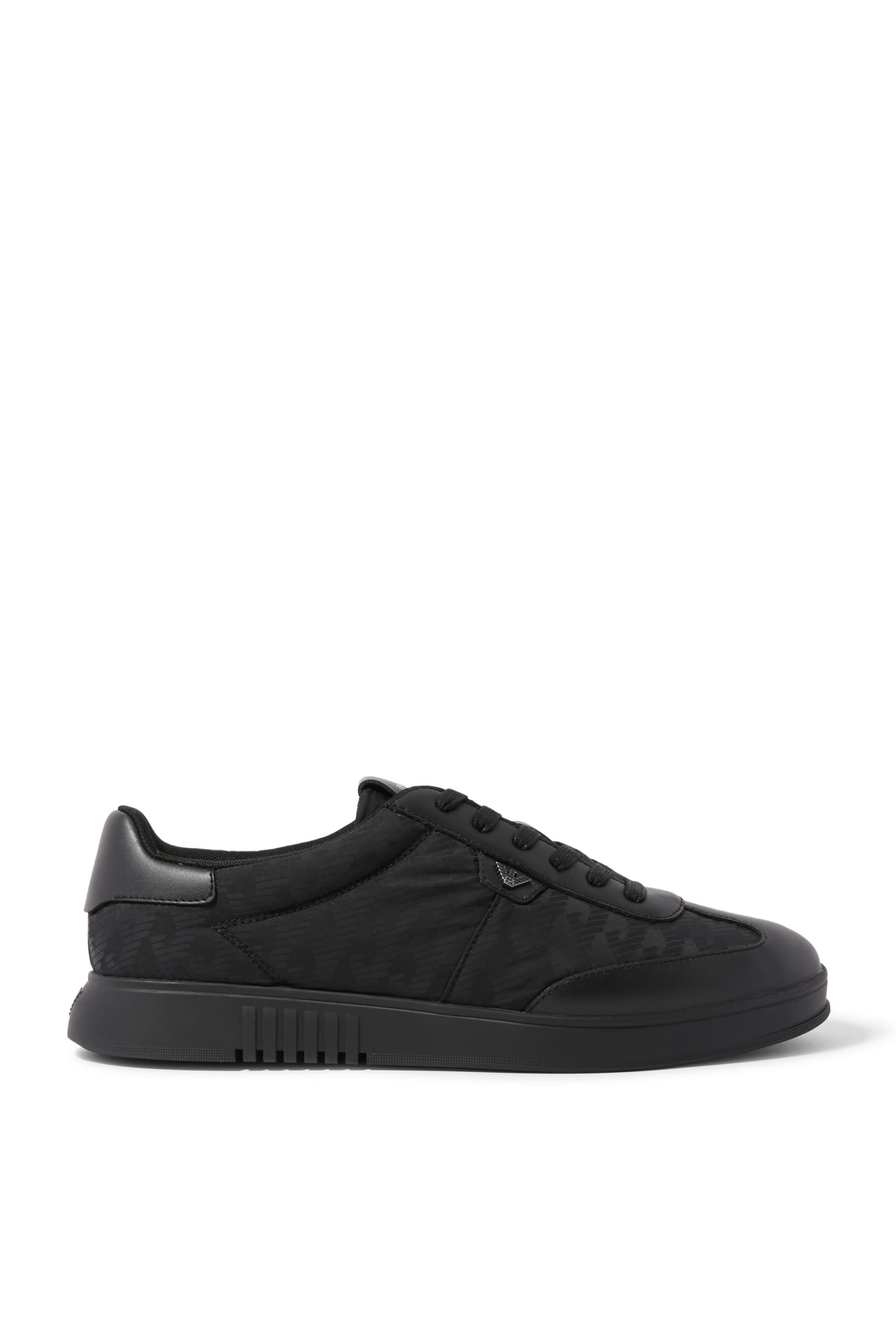 Nylon Sneakers with Leather Details